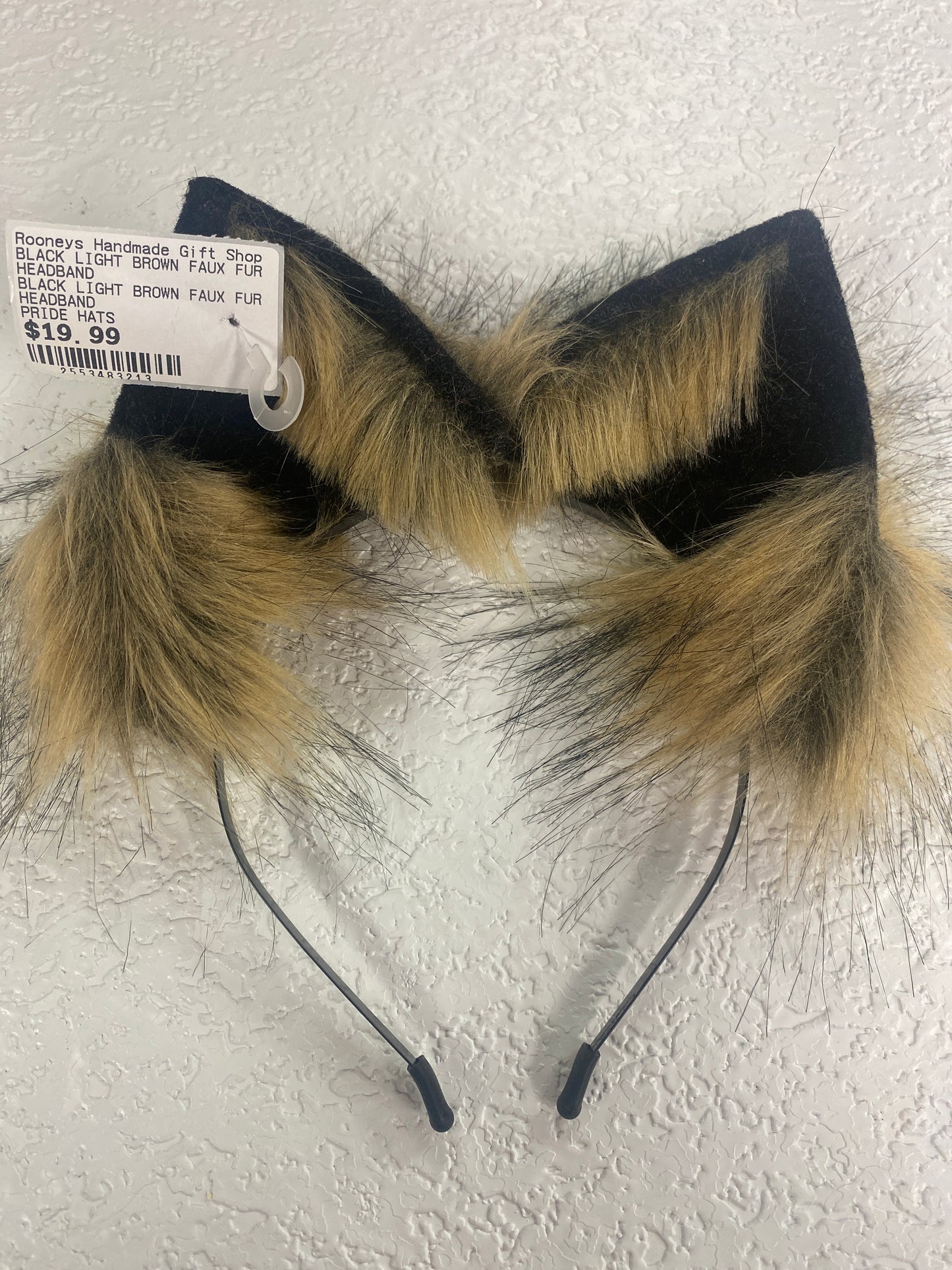 BLACK LIGHT BROWN FAUX FUR HEADBAND