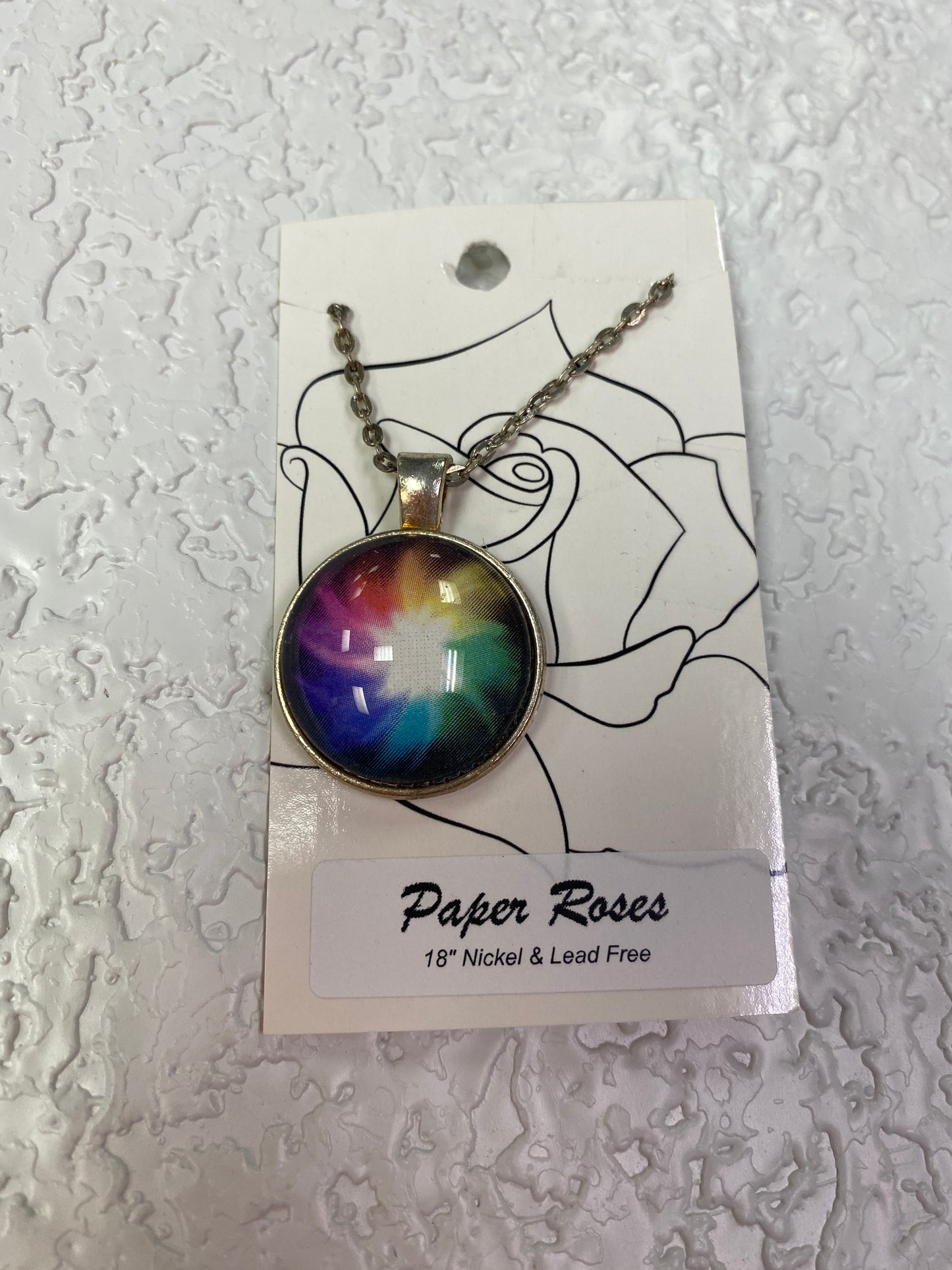 RAINBOW BURST SILVER NECKLACE
