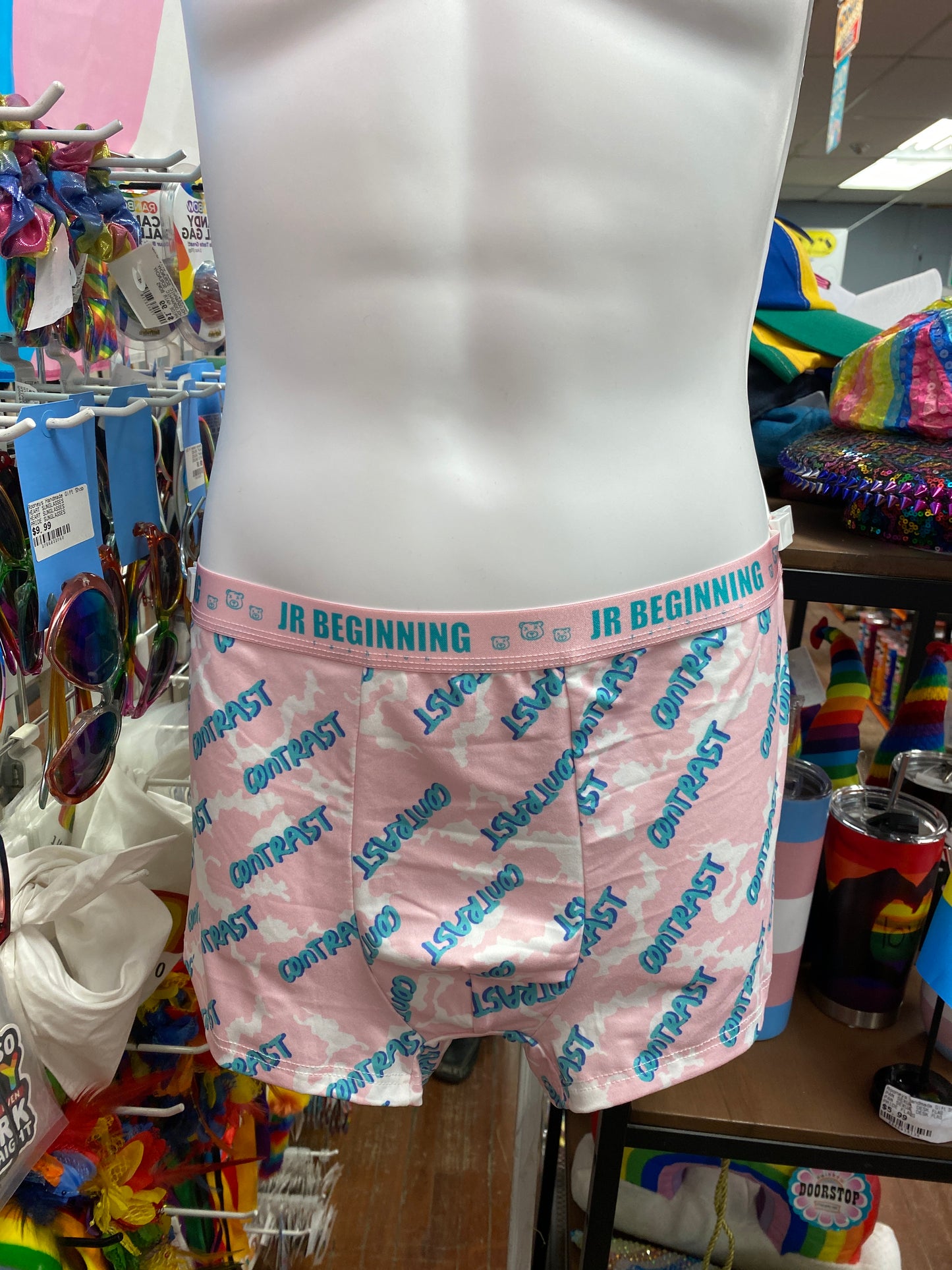 MENS CONTRAST PINK BLUE BOXER BRIEF