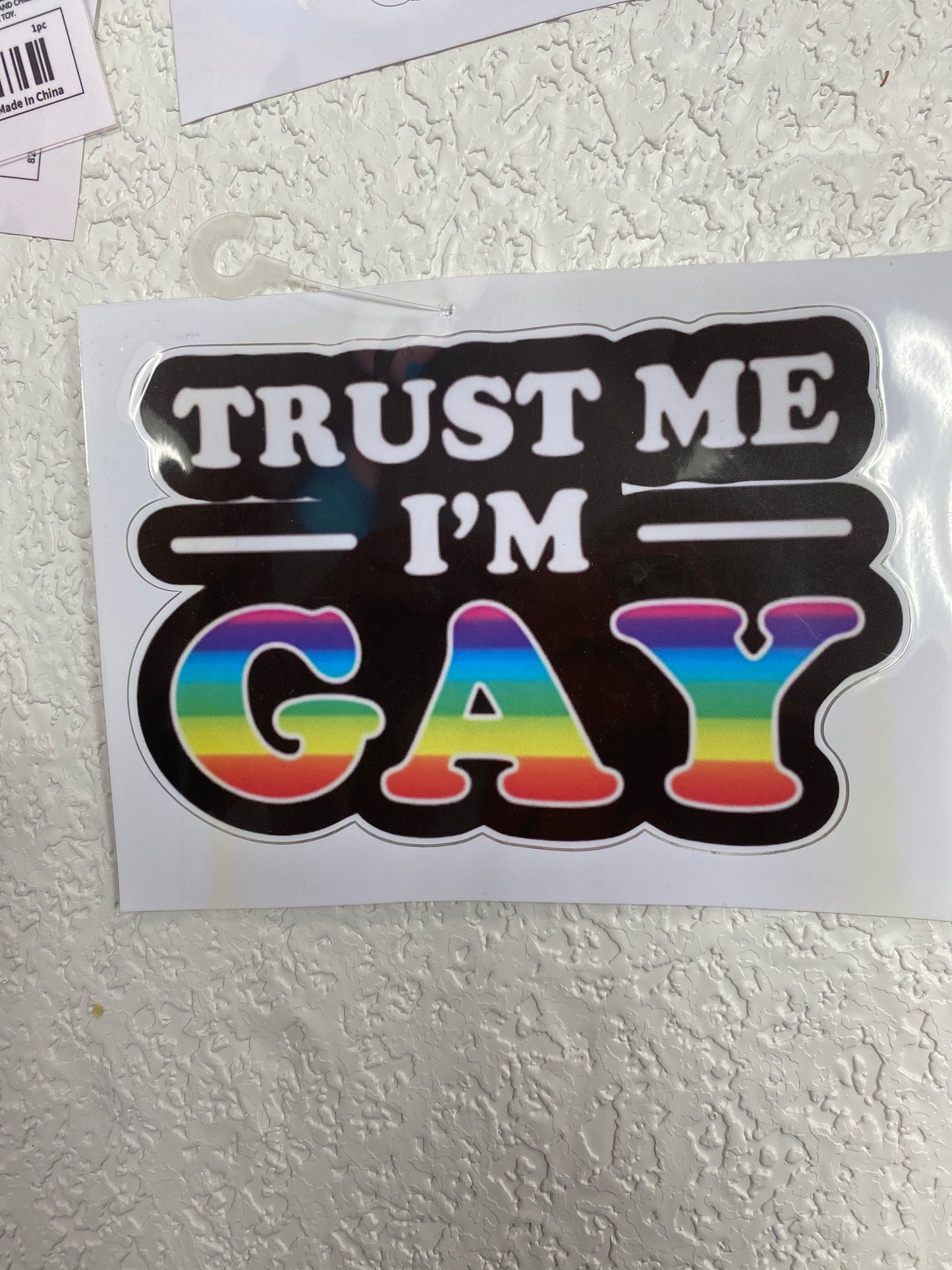 TRUST ME IM GAY VINYL STICKER