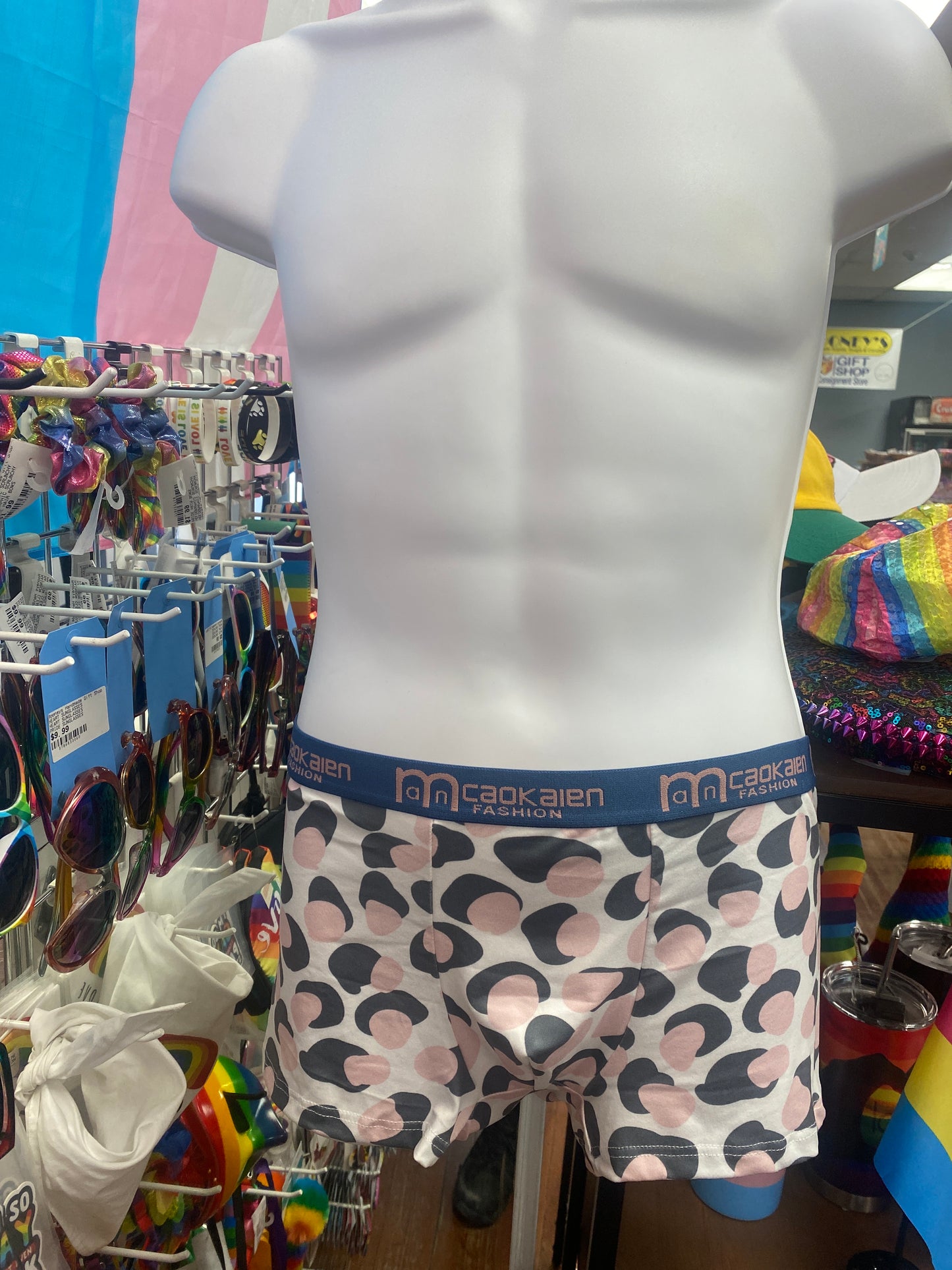 PRINTED FASHION WHITE COW PRINT UNDERWEAR MENS
