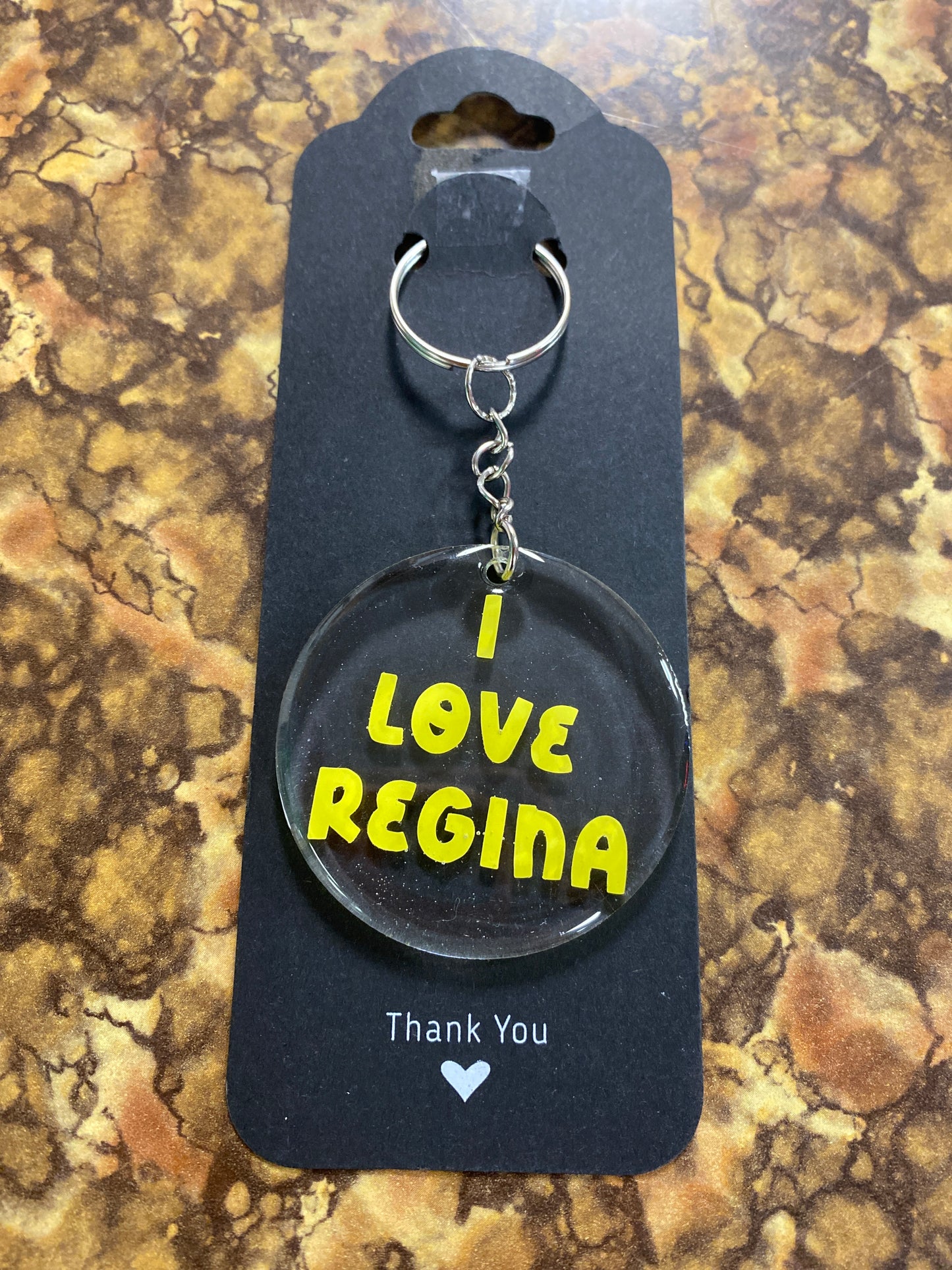 KEYCHAIN I LOVE REGINA YELLOW