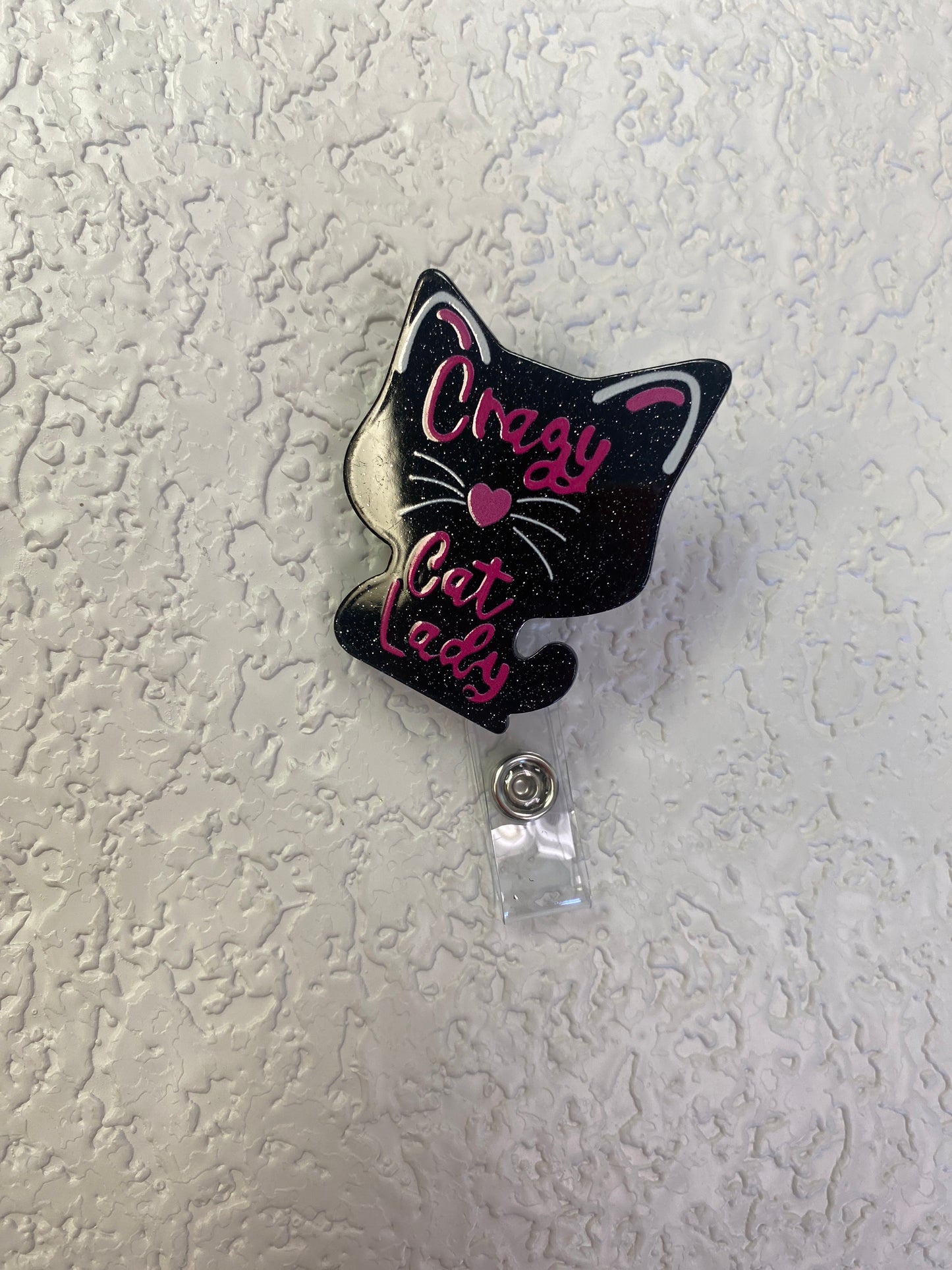 CRAZY CAT LADY BADGE HOLDER