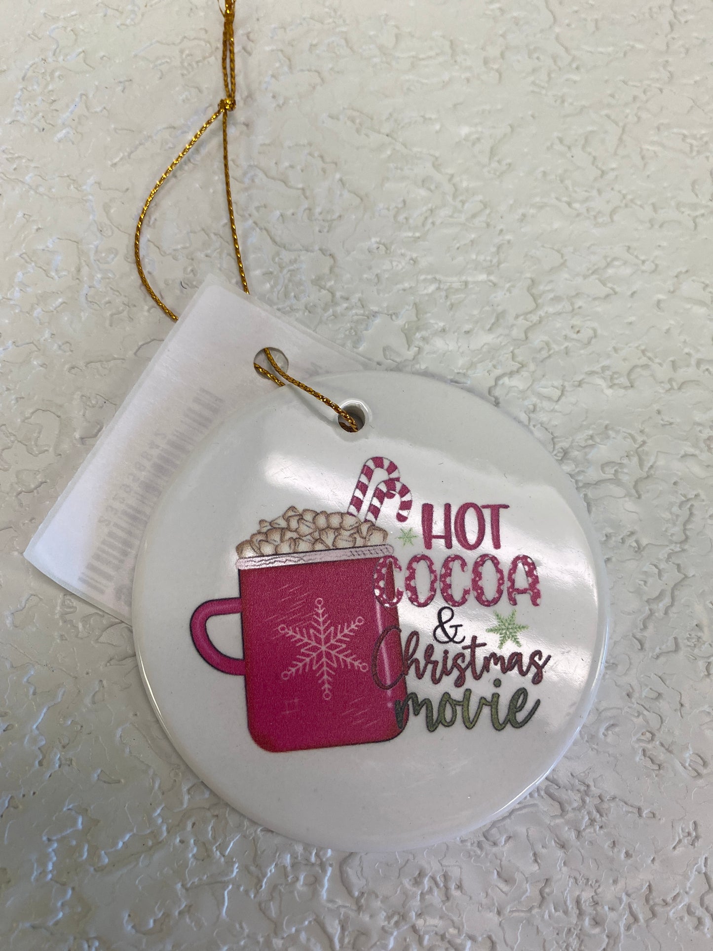 CERAMIC PINK HOT COCOA ORN