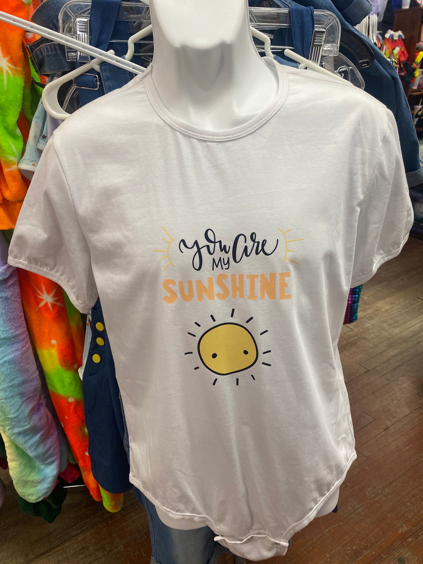 YOU ARE MY SUNSHINE WHITE ADULT ONESIE