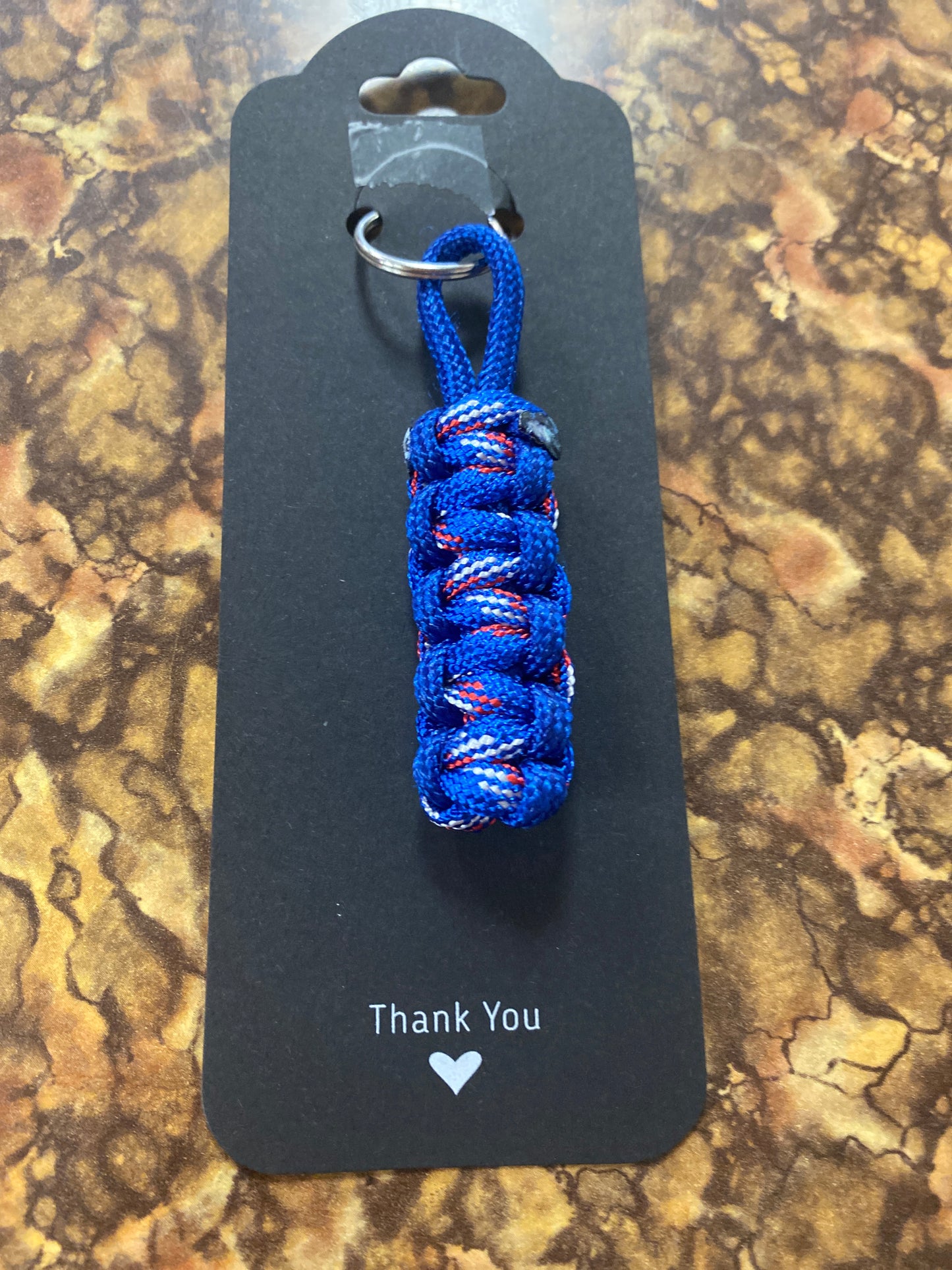 Paracord zipper pull blue mixed
