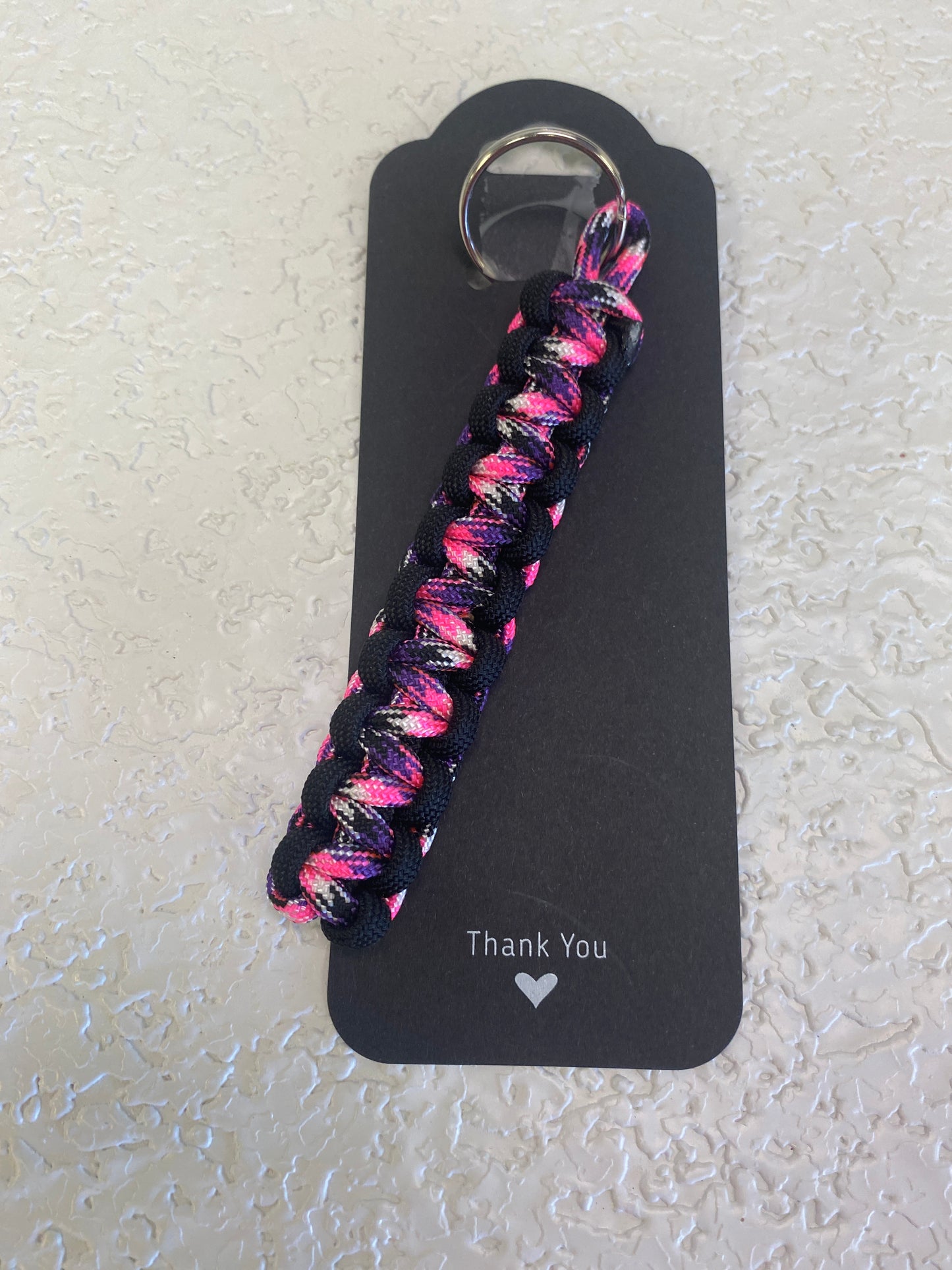PARACORD KEYCHAIN MEDIUM COBRA BLACK MULTI COLOR P