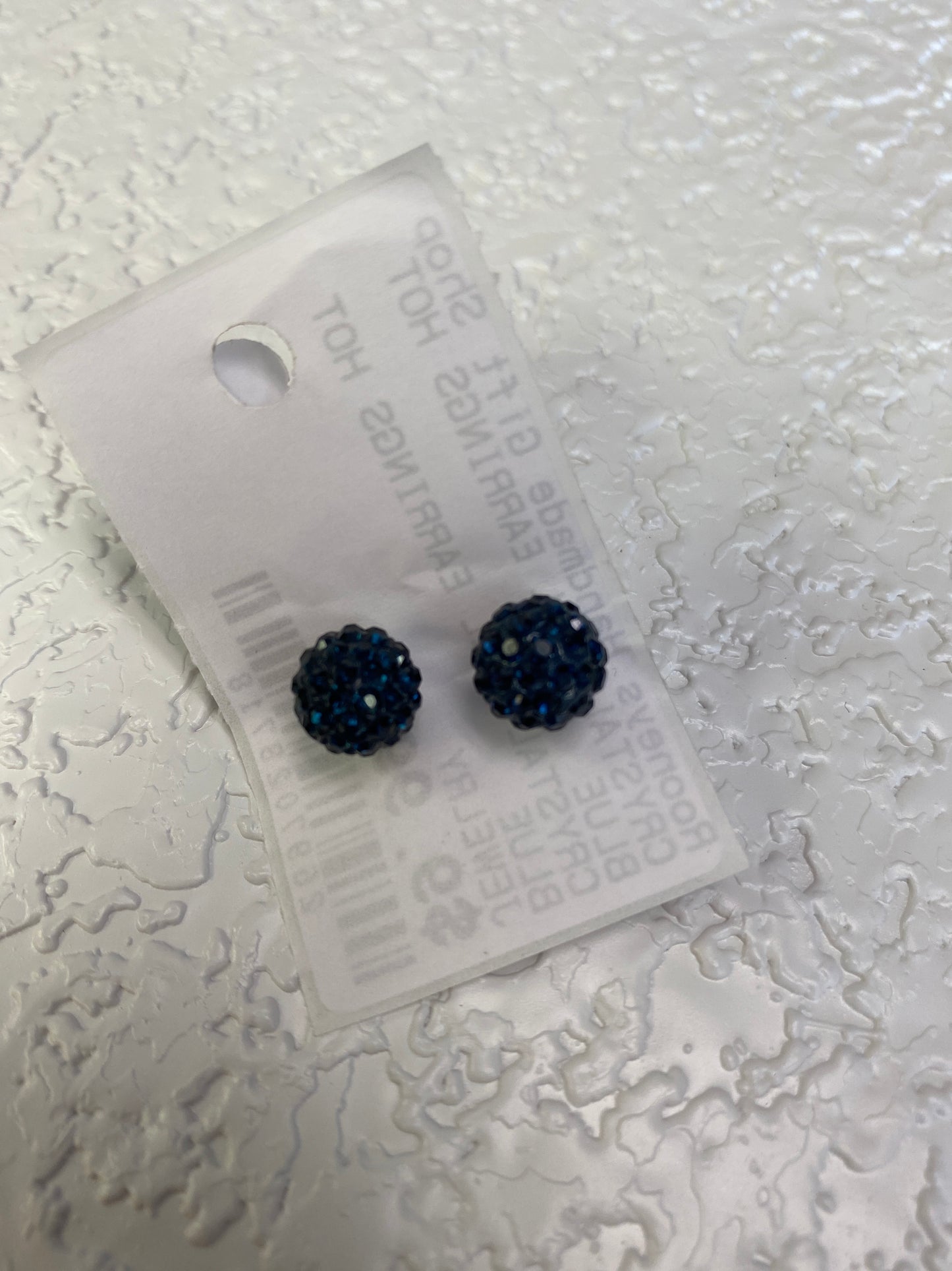 CRYSTAL BALL EARRINGS HOT BLUE