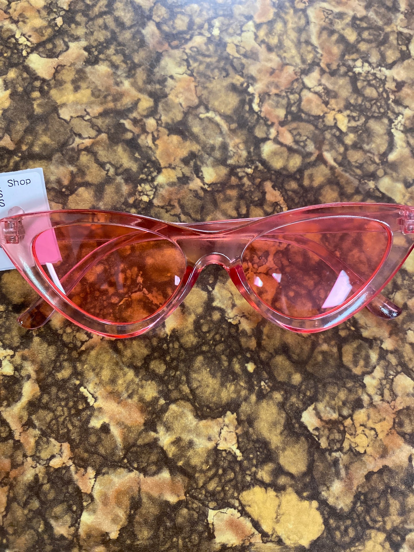 PINK CAT EYES GLASSES