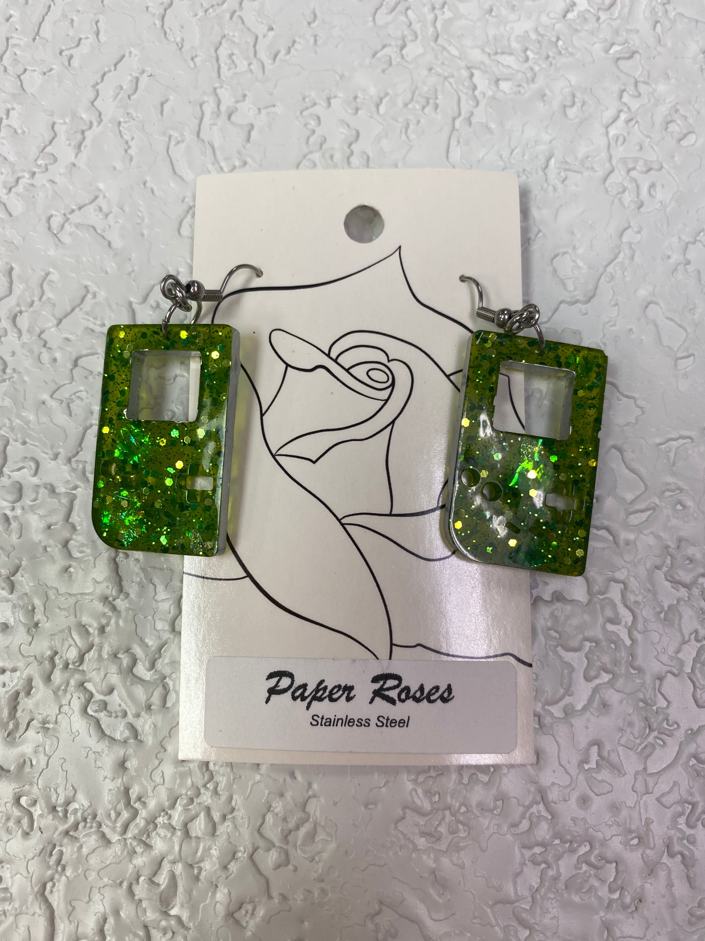 GREEN RETRO GAME EARRINGS