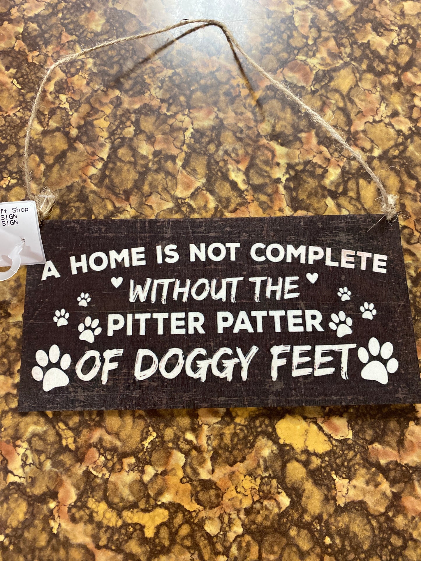 PITTER PATTER WOOD SIGN
