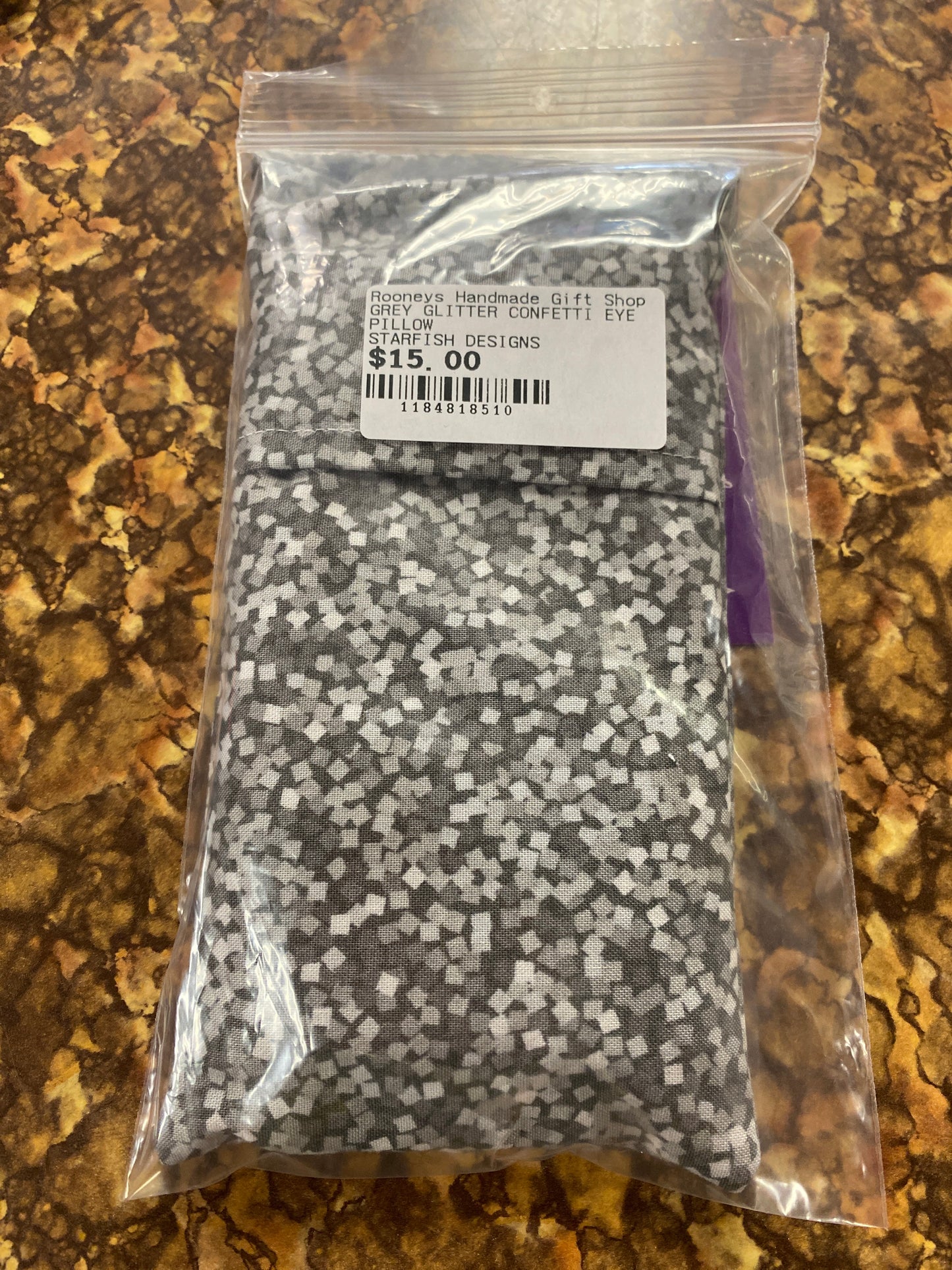 GREY GLITTER CONFETTI EYE PILLOW