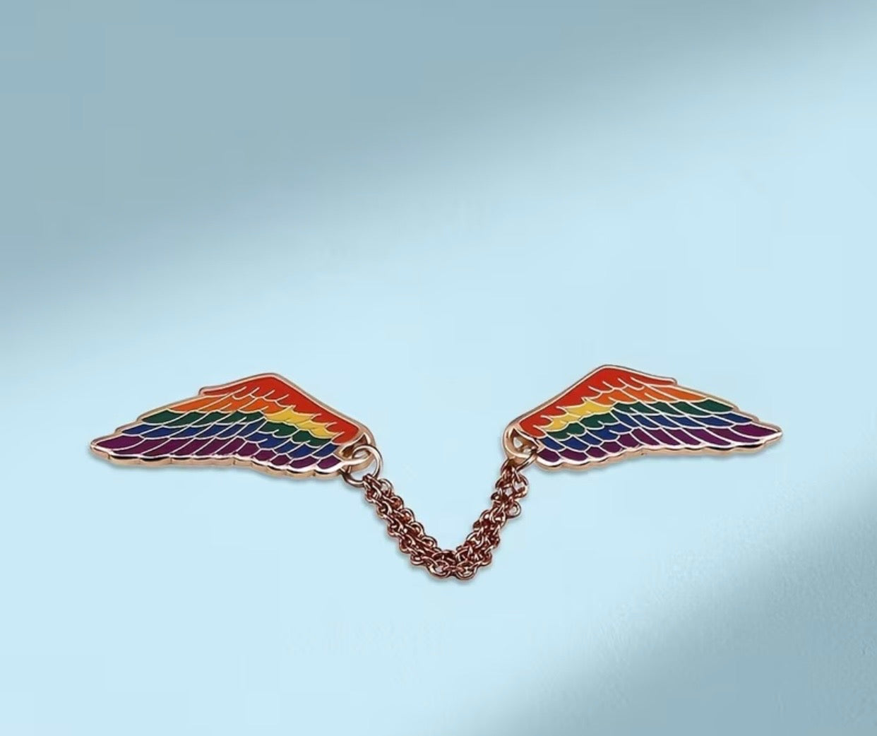 RAINBOW WINGS WITH CHAIN PIN