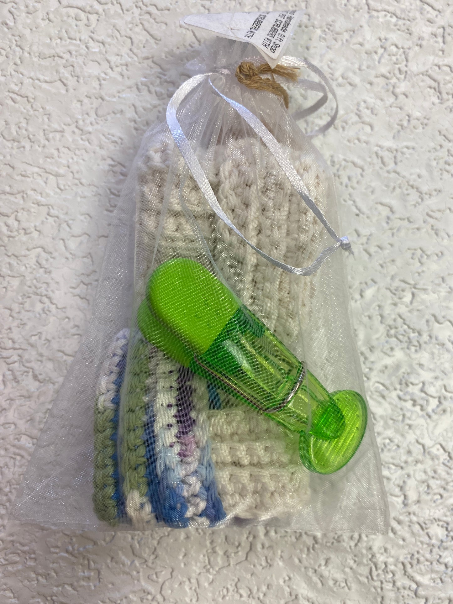CROCHET POT SCRUBBERS WITH CLIP