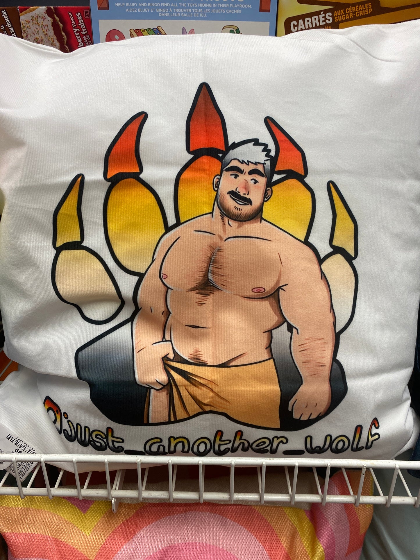 GYM BEAR JUST ANOTHER WOLF THROW PILLOW