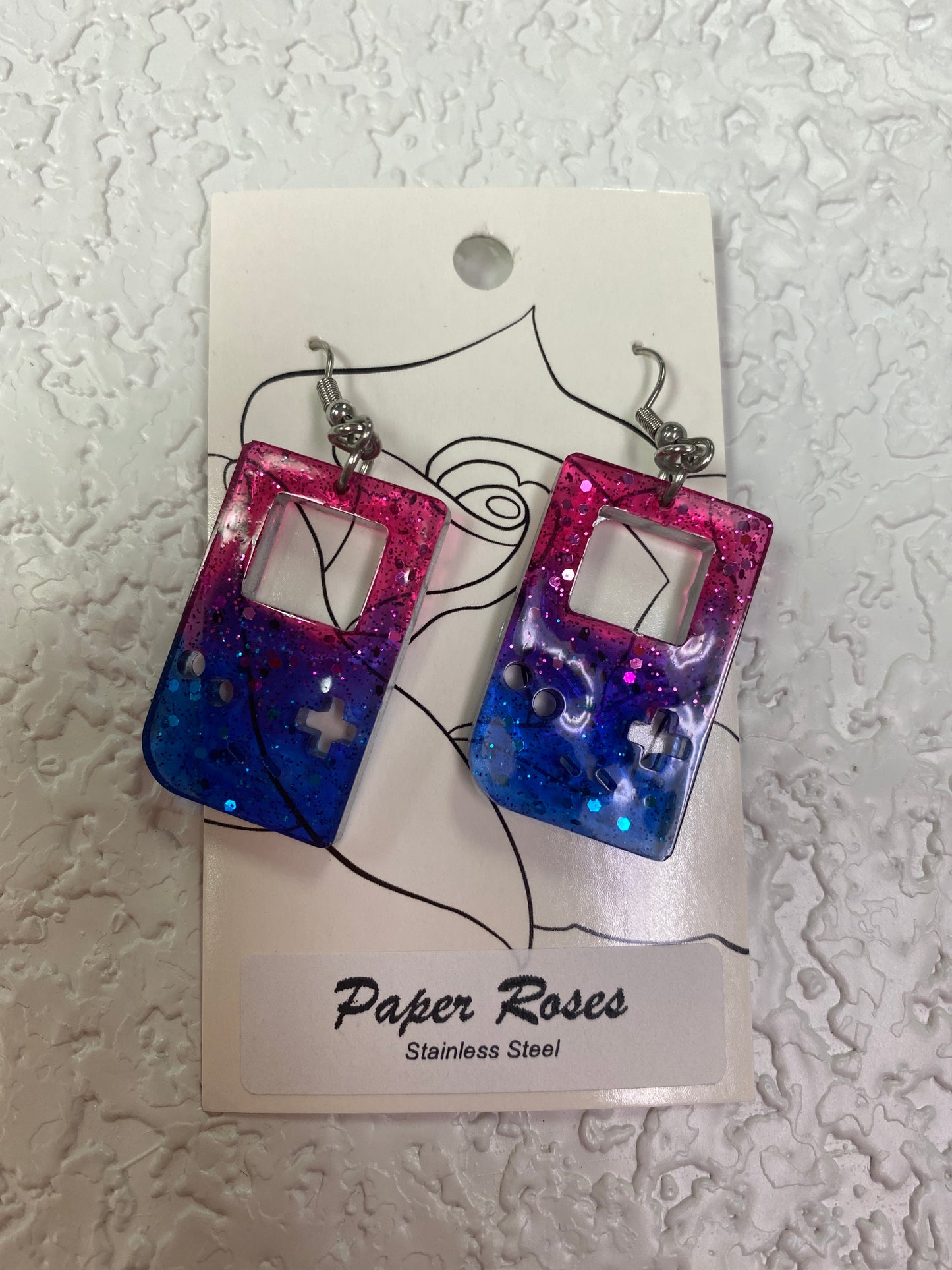 RETRO GAME PURPLE EARRINGS