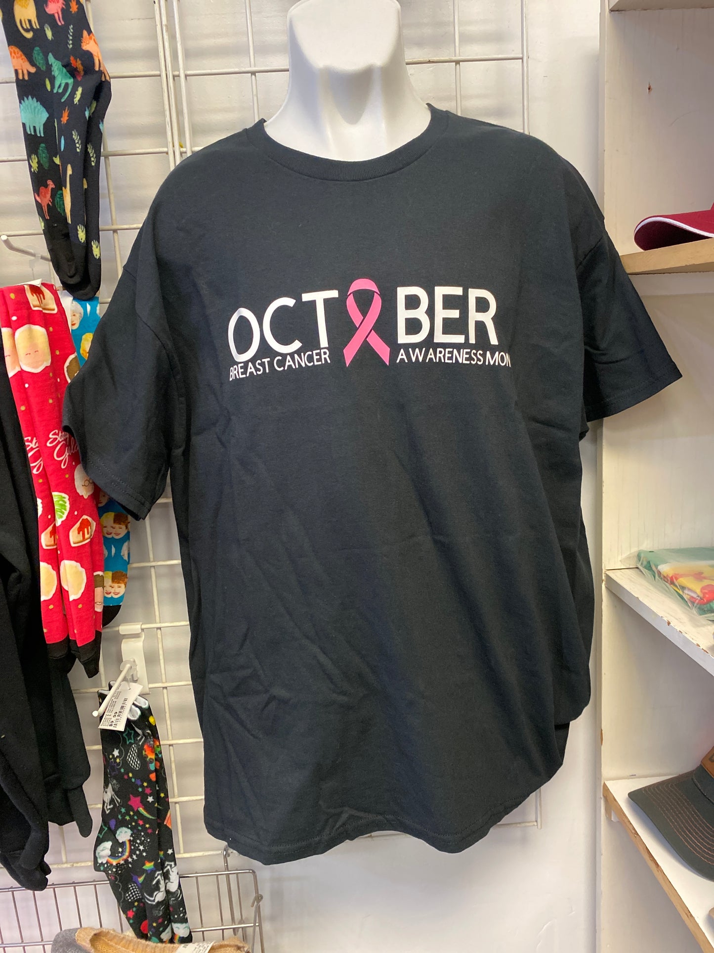BLACK OCTOBER BREAST CANCER ADULT SIZE XL