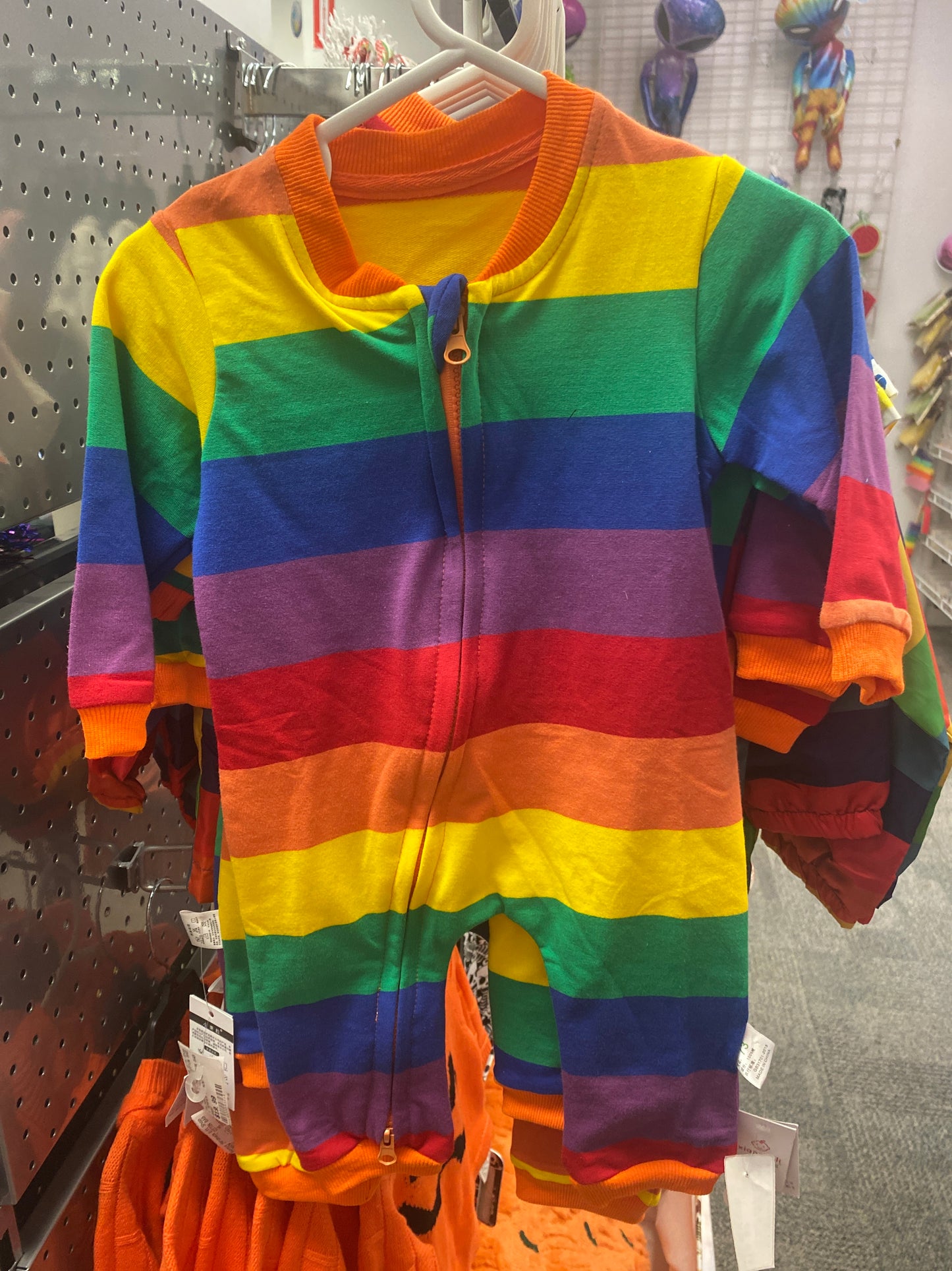 RAINBOW STRIPED COTTON BABY ROMPER 6-9MONTHS