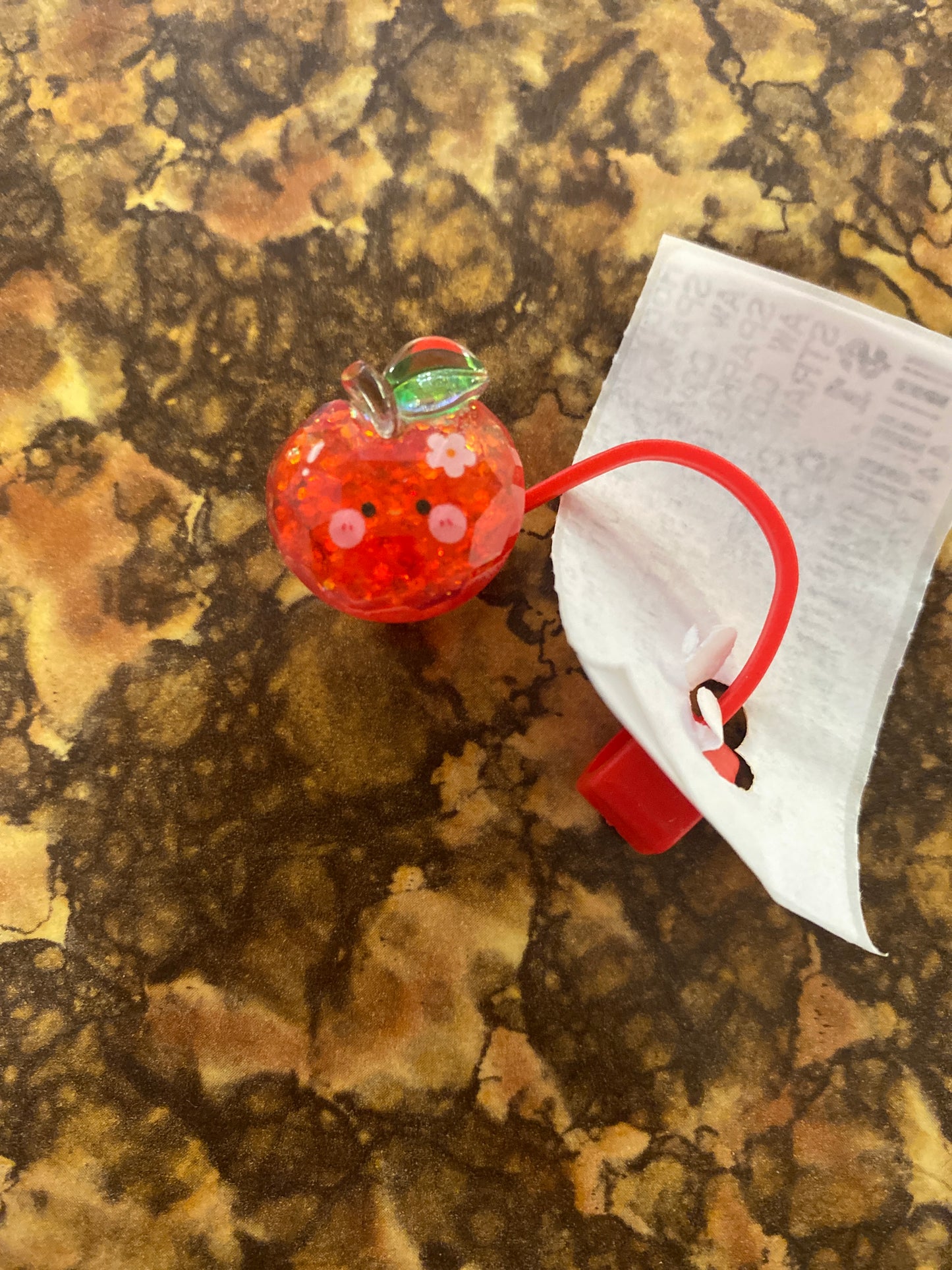 APPLE SPARKLE STRAW COVER