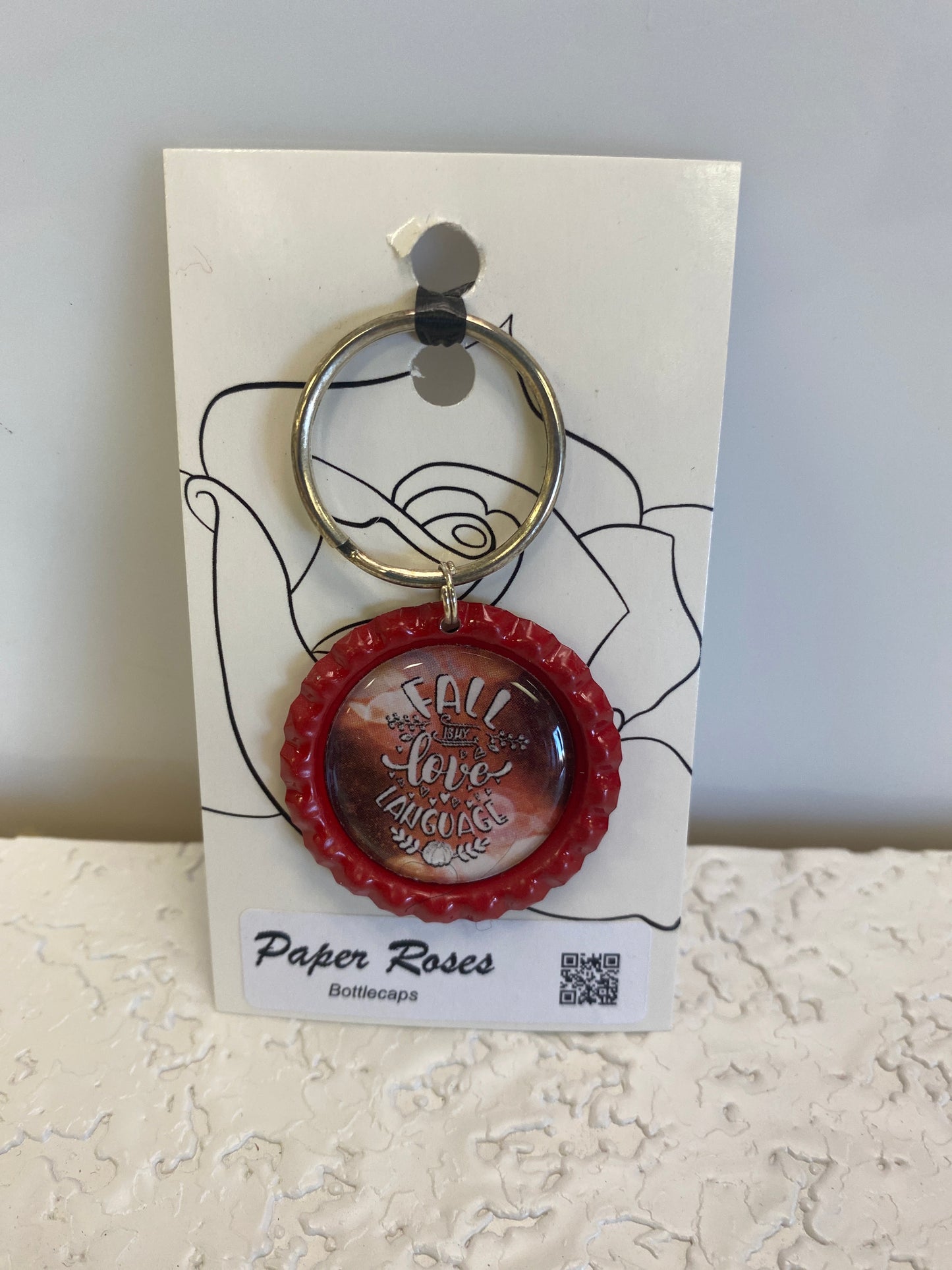 RED FALL BOTTLE CAP NECKLACE