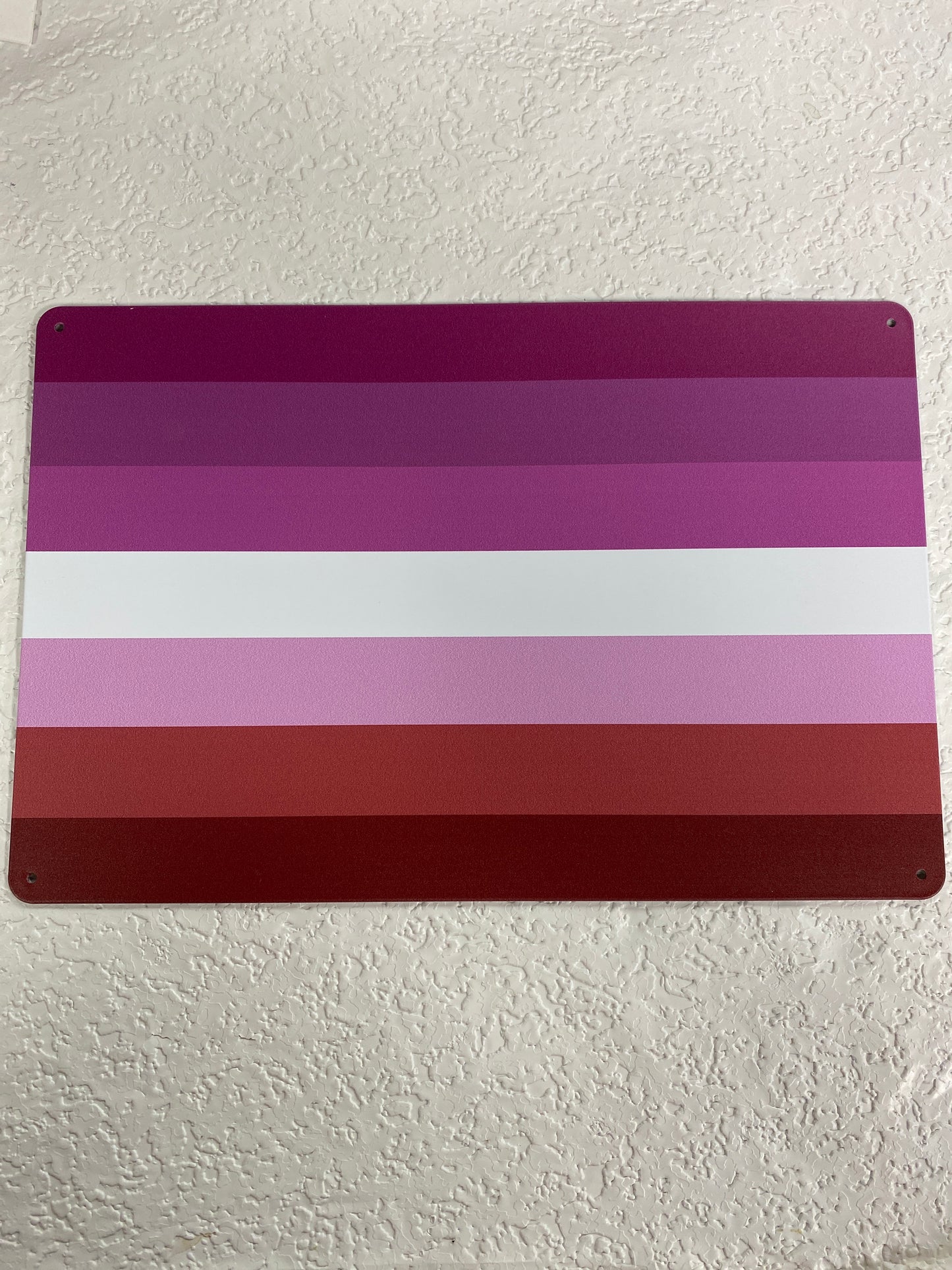 METAL TIN LESBIAN PRIDE FLAG