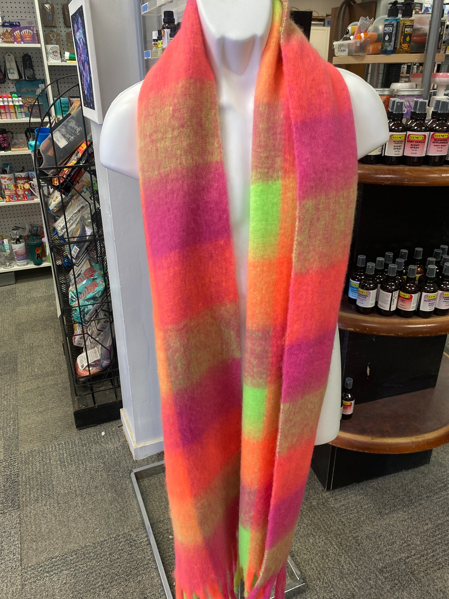 SCARF NEON COLORS PLAID