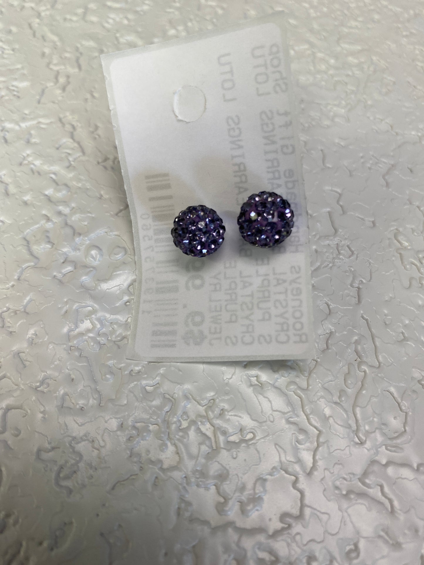 CRYSTAL BALL EARRINGS LOTUS PURPLE