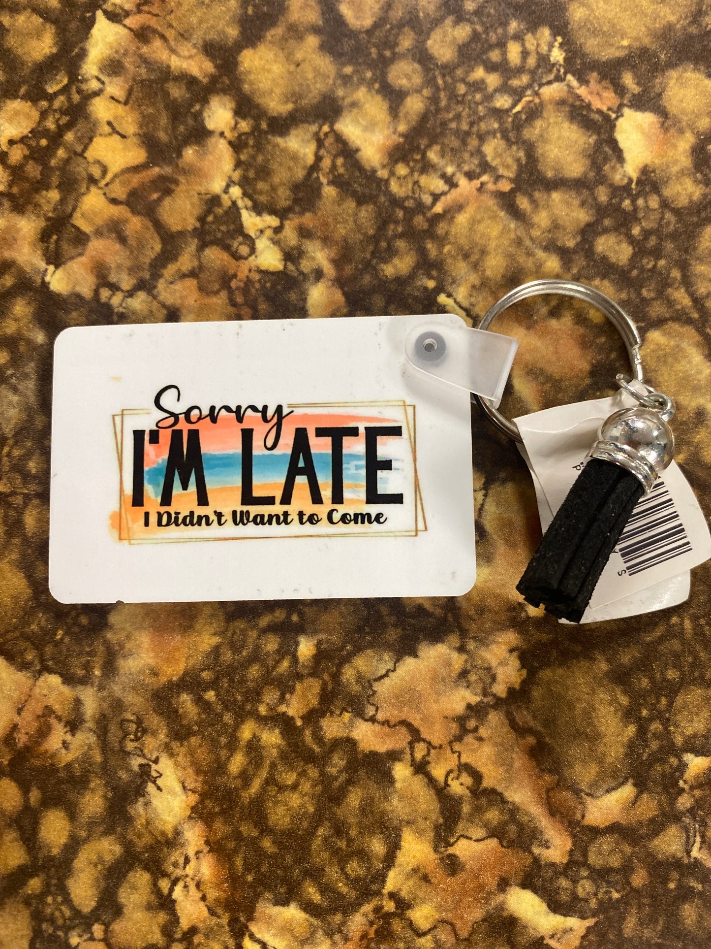 SORRY IM LATE KEYCHAIN