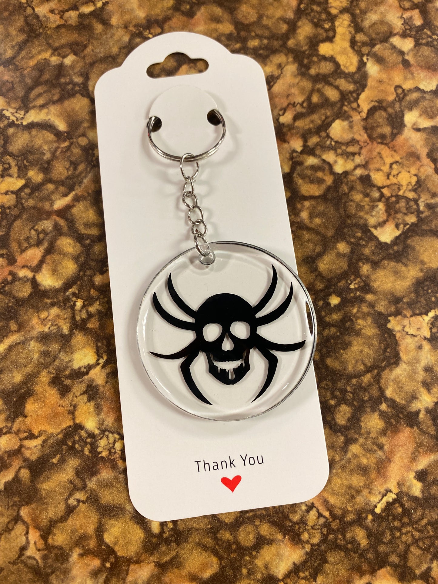 Keychain spider skull