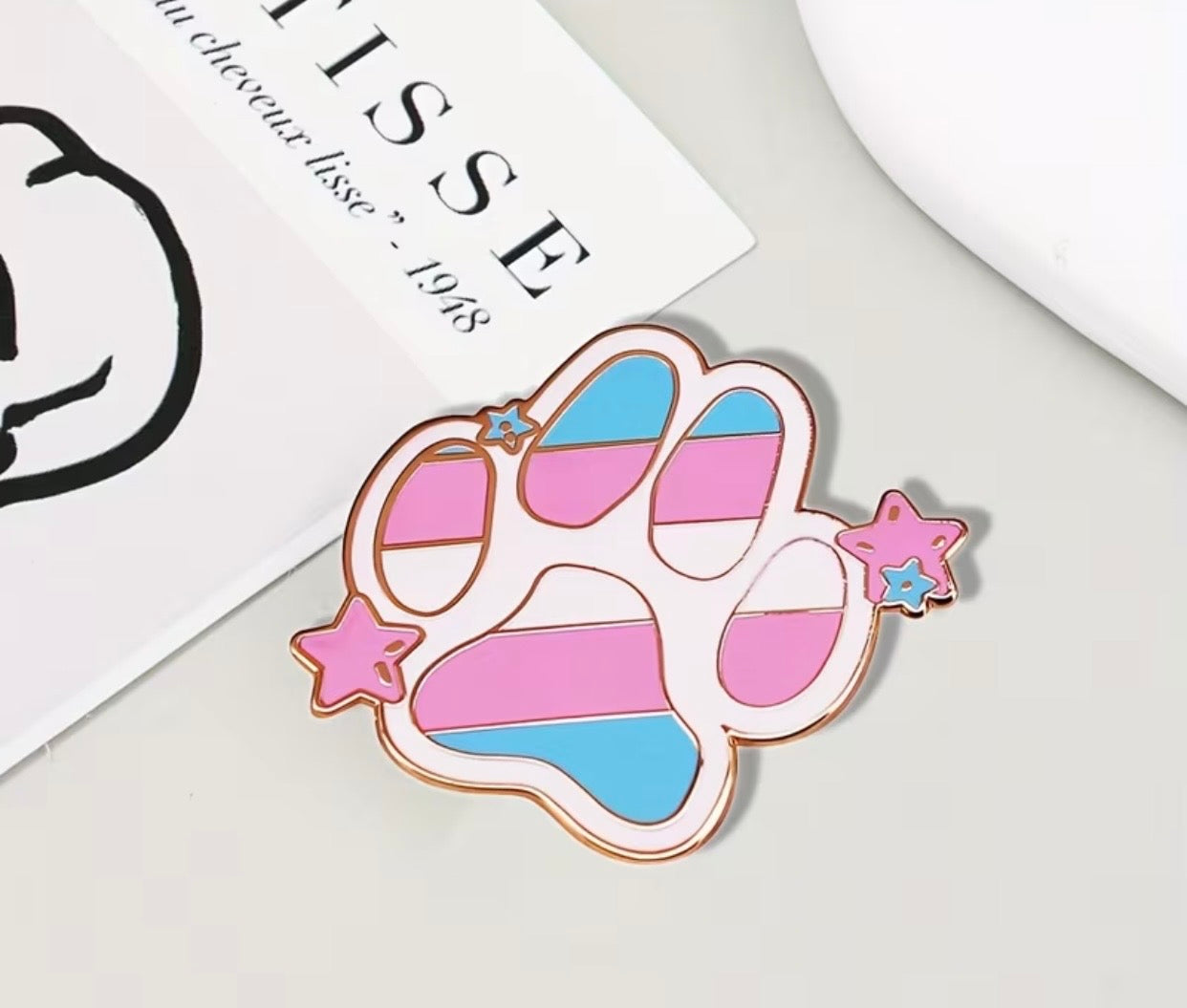 FURRY TRANS PAW PIN