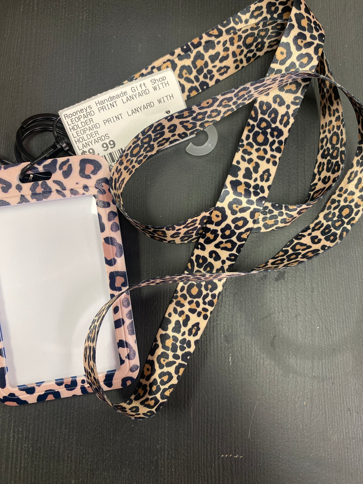 LEOPARD PRINT LANYARD WITH HOLDER