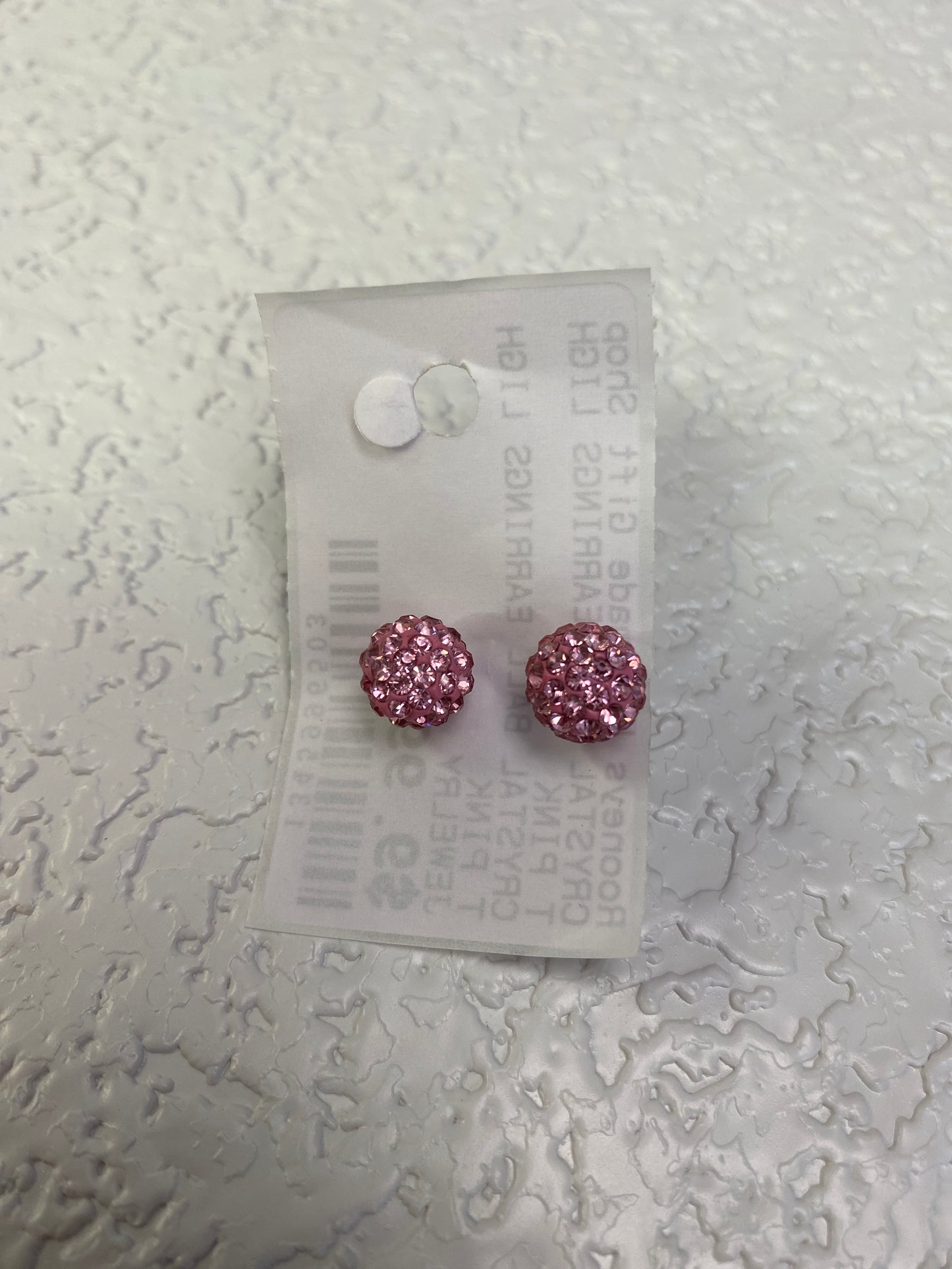 CRYSTAL BALL EARRINGS LIGHT PINK