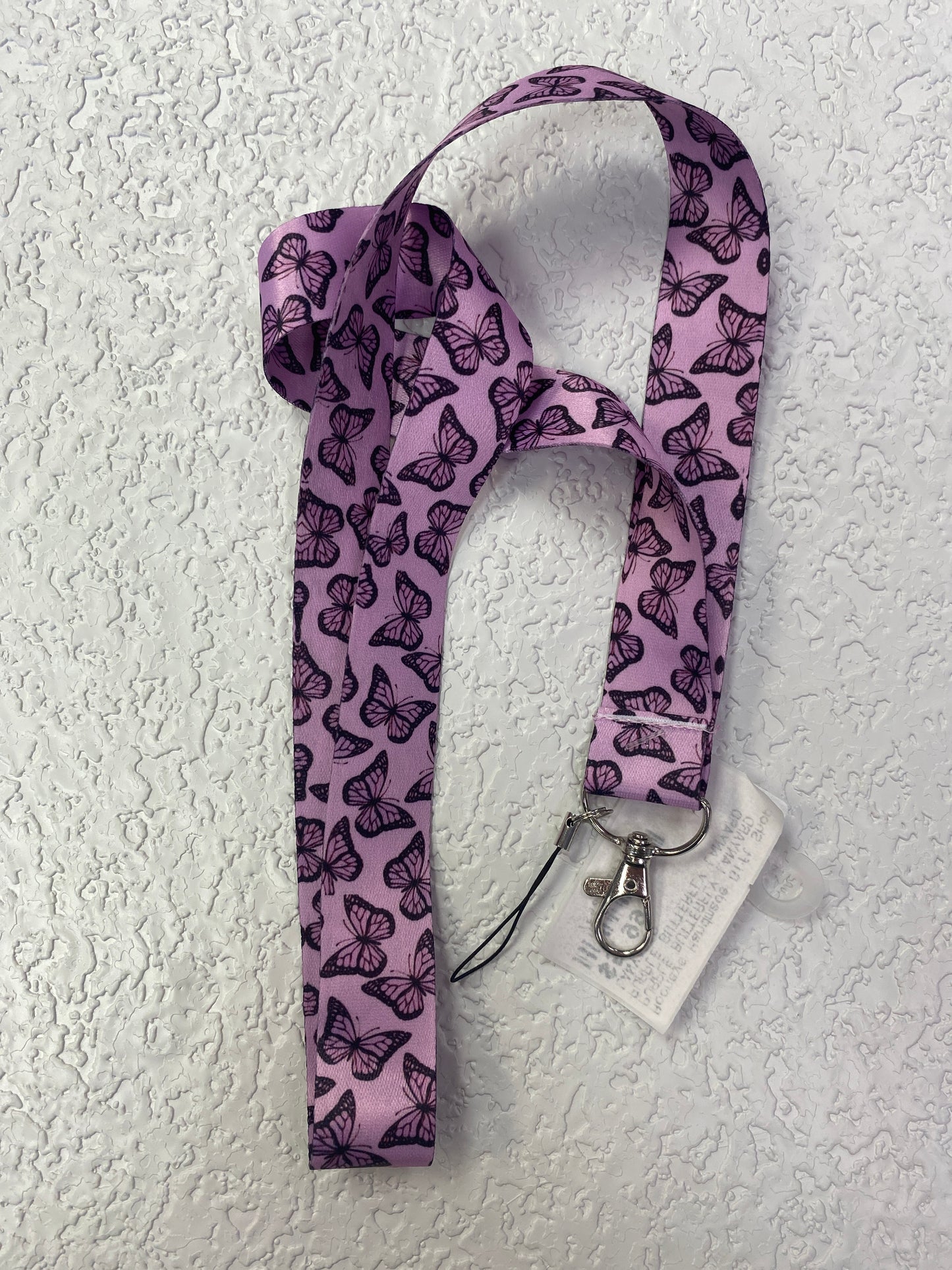 PURPLE BUTTERFLY LANYARD