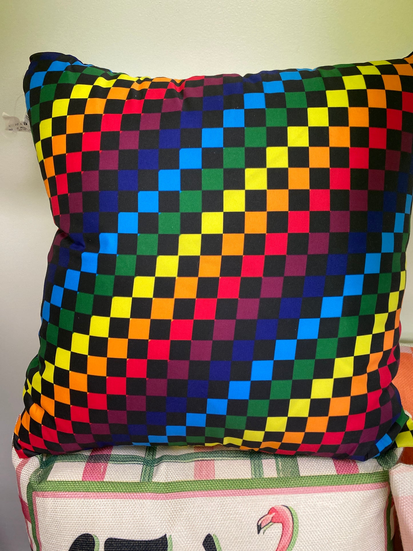 18X18 INCHES RAINBOW DIMONDS THROW PILLOW