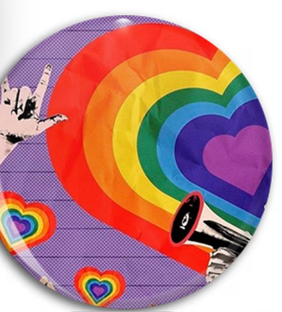 LOUD RAINBOW HEART BUTTON