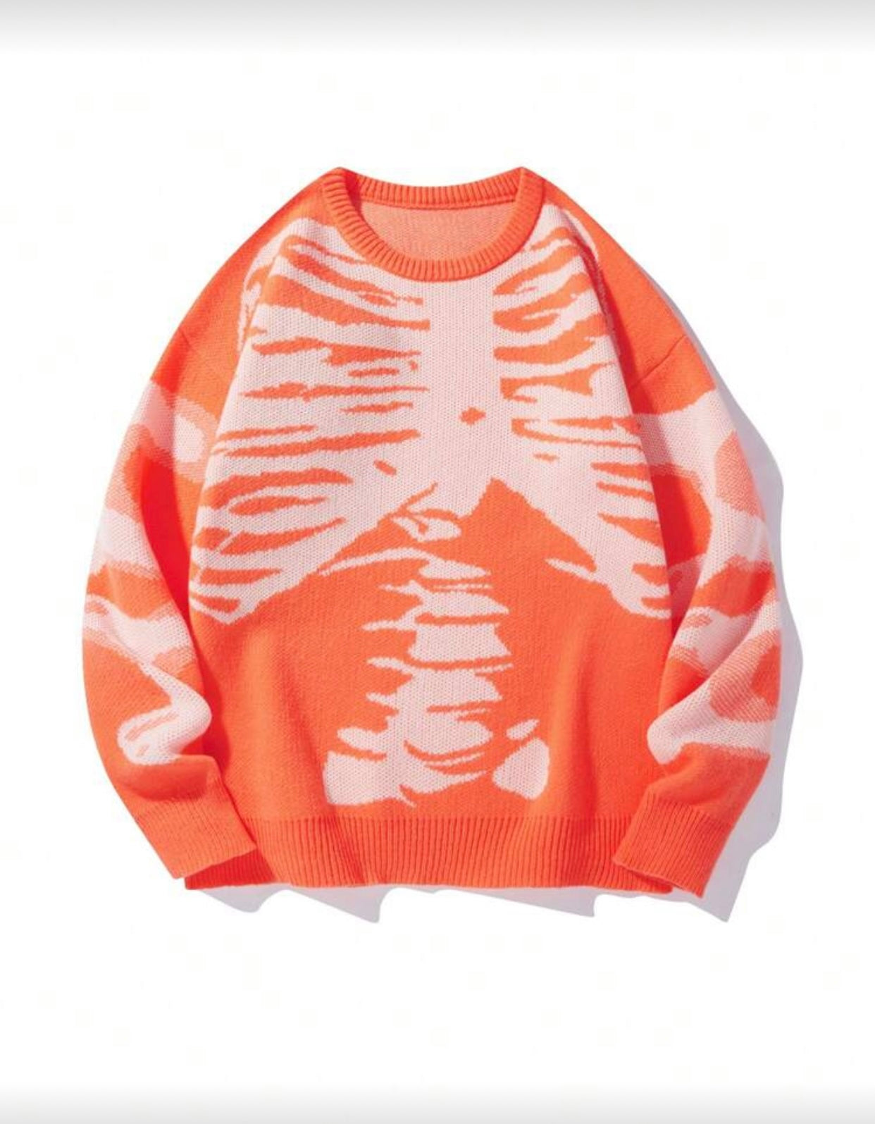 SWEATER SKULL PATTURN ORANGE