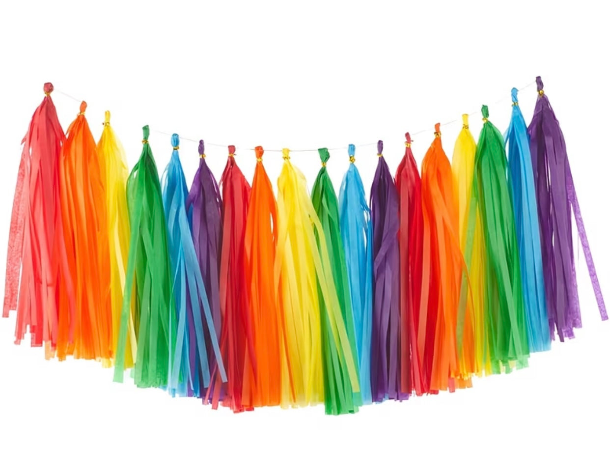 RAINBOW PAPER TASSEL 18PC
