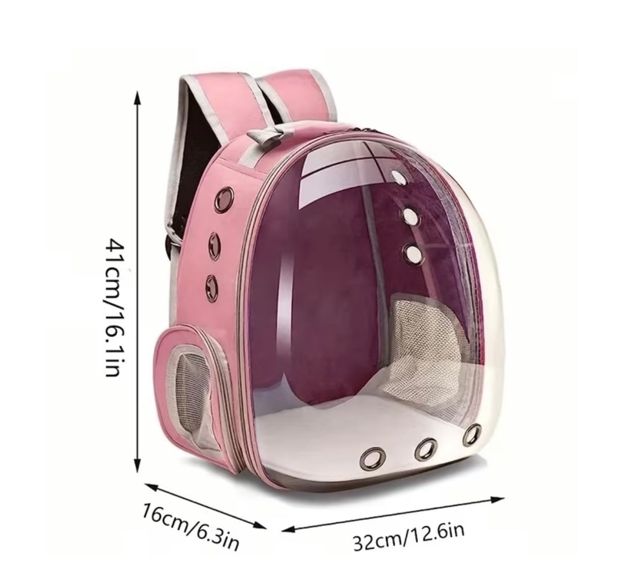 WATER RESISTANT PORTABLE CAT BACKPACK CARRIER PINK