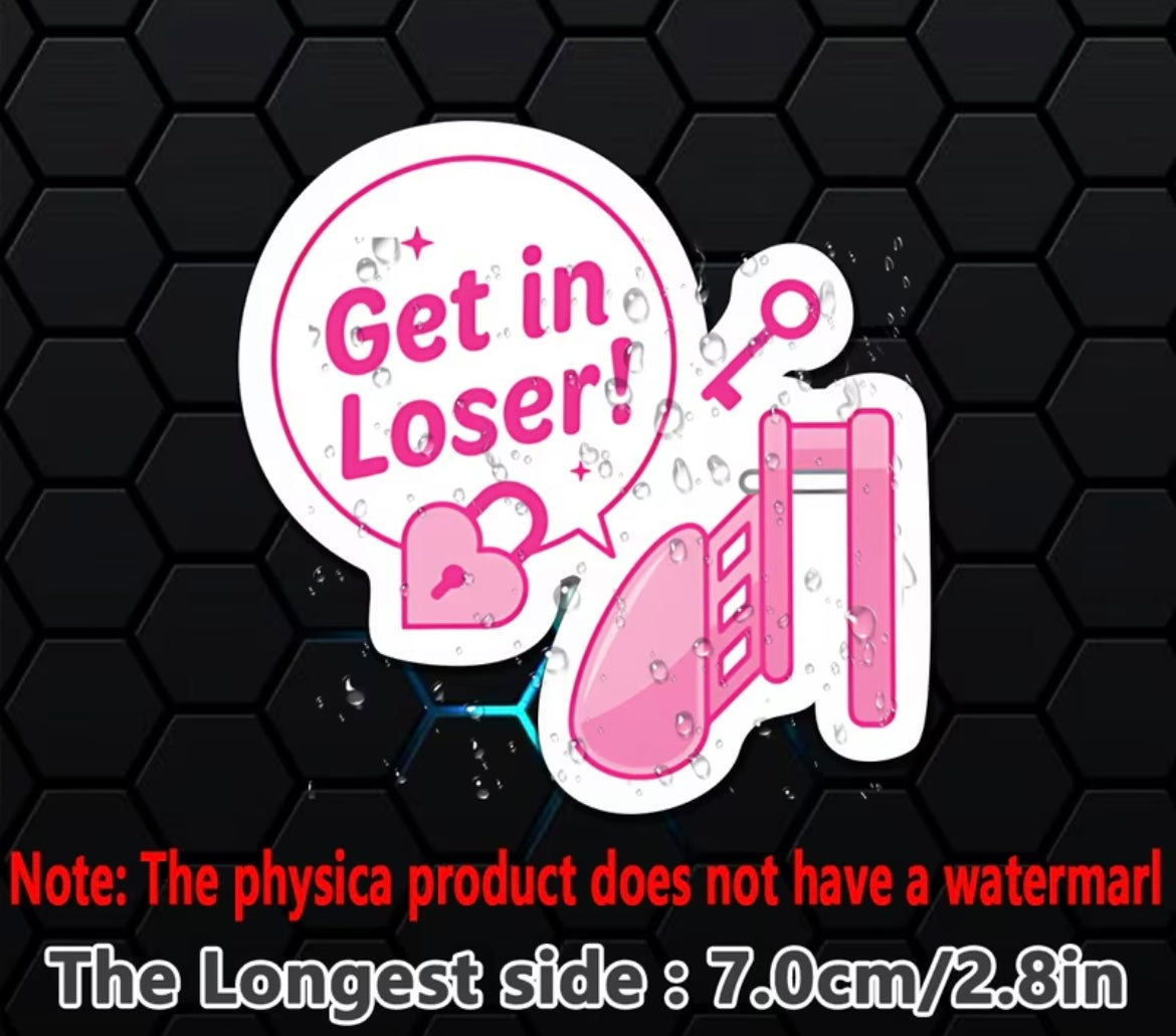 GET IN LOSER COCK LOCK STICKER