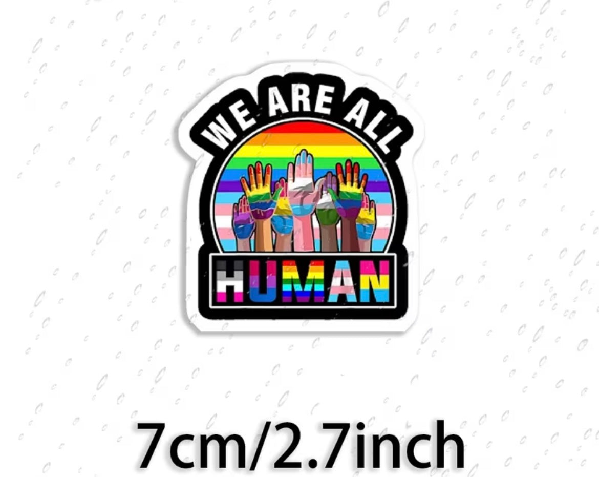WE ARE ALL HUMAN STICKER