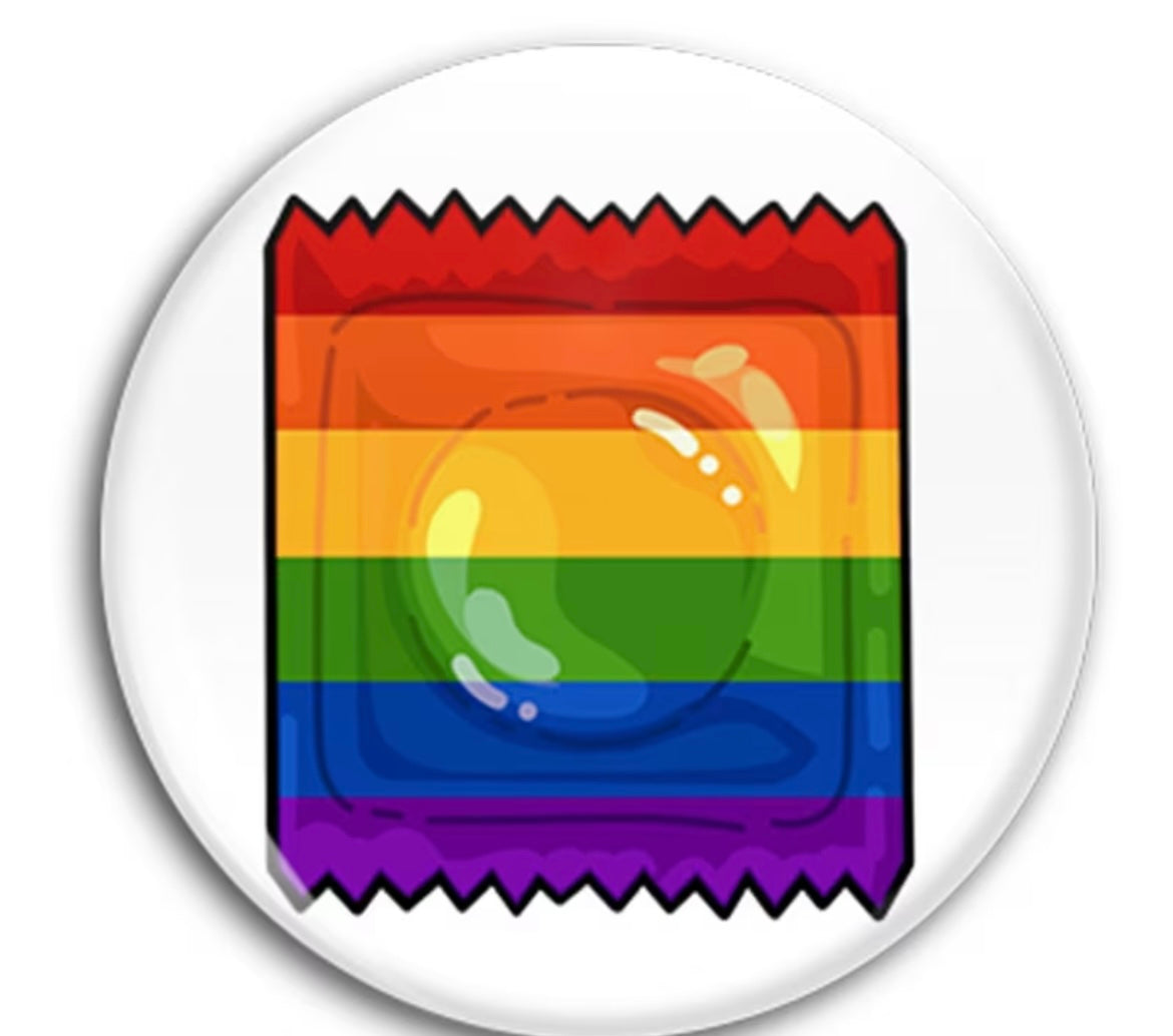 RAINBOW CONDOM BUTTON