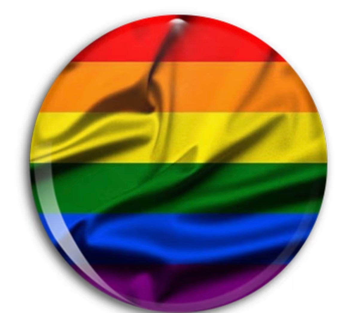 RAINBOW PRIDE FLAG IN WIND BUTTON