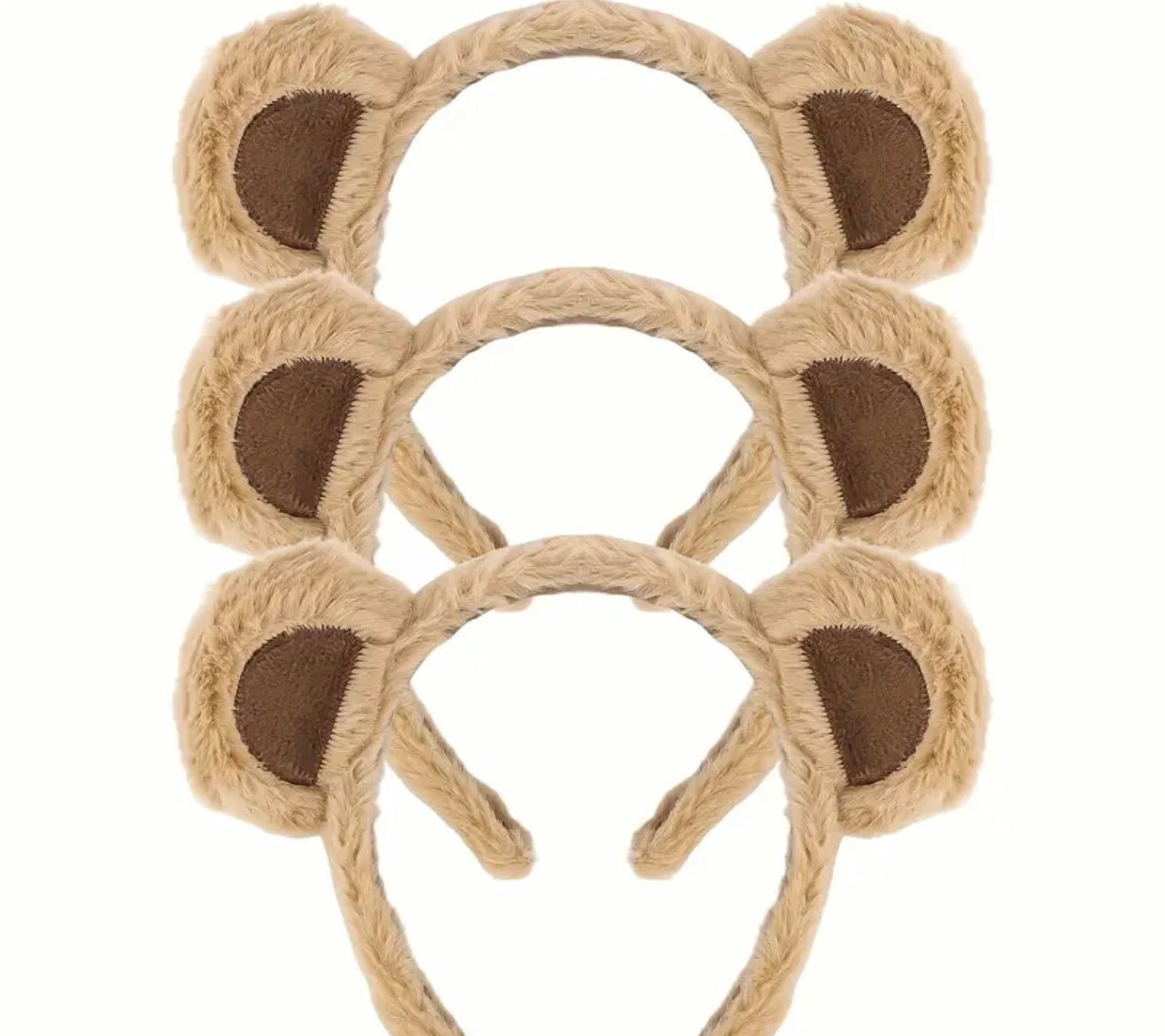 FUZZY HEAD BAND BROWN BEAR EARS