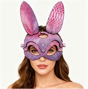 BUNNY EYE MASK PURPLE PINK SNAKE SKIN
