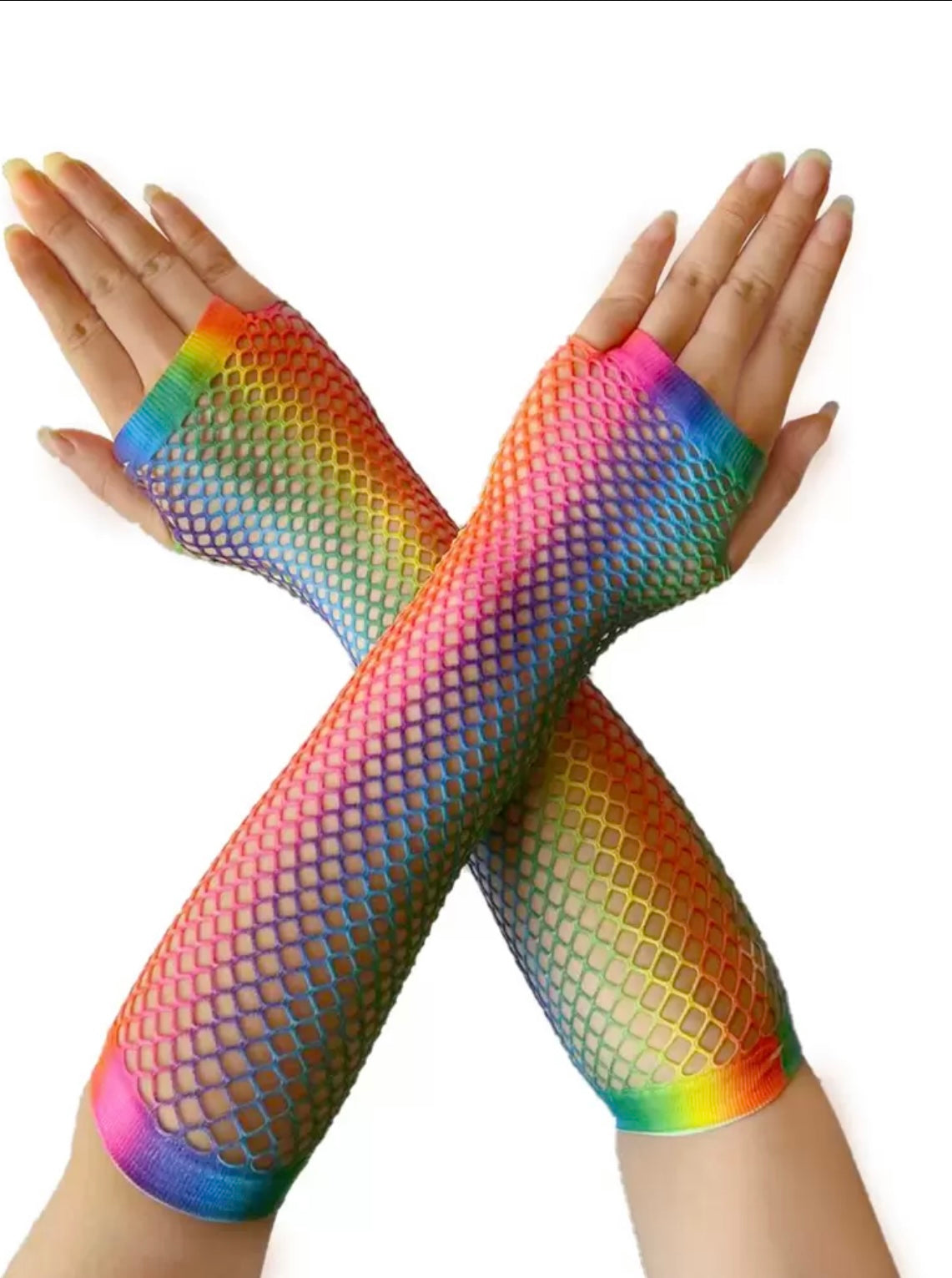 RAINBOW MESH LONG GLOVES