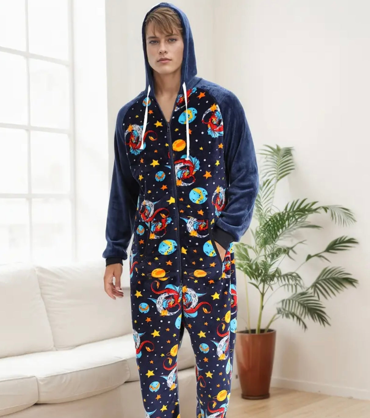 ONESIE STARY NIGHT HOODED