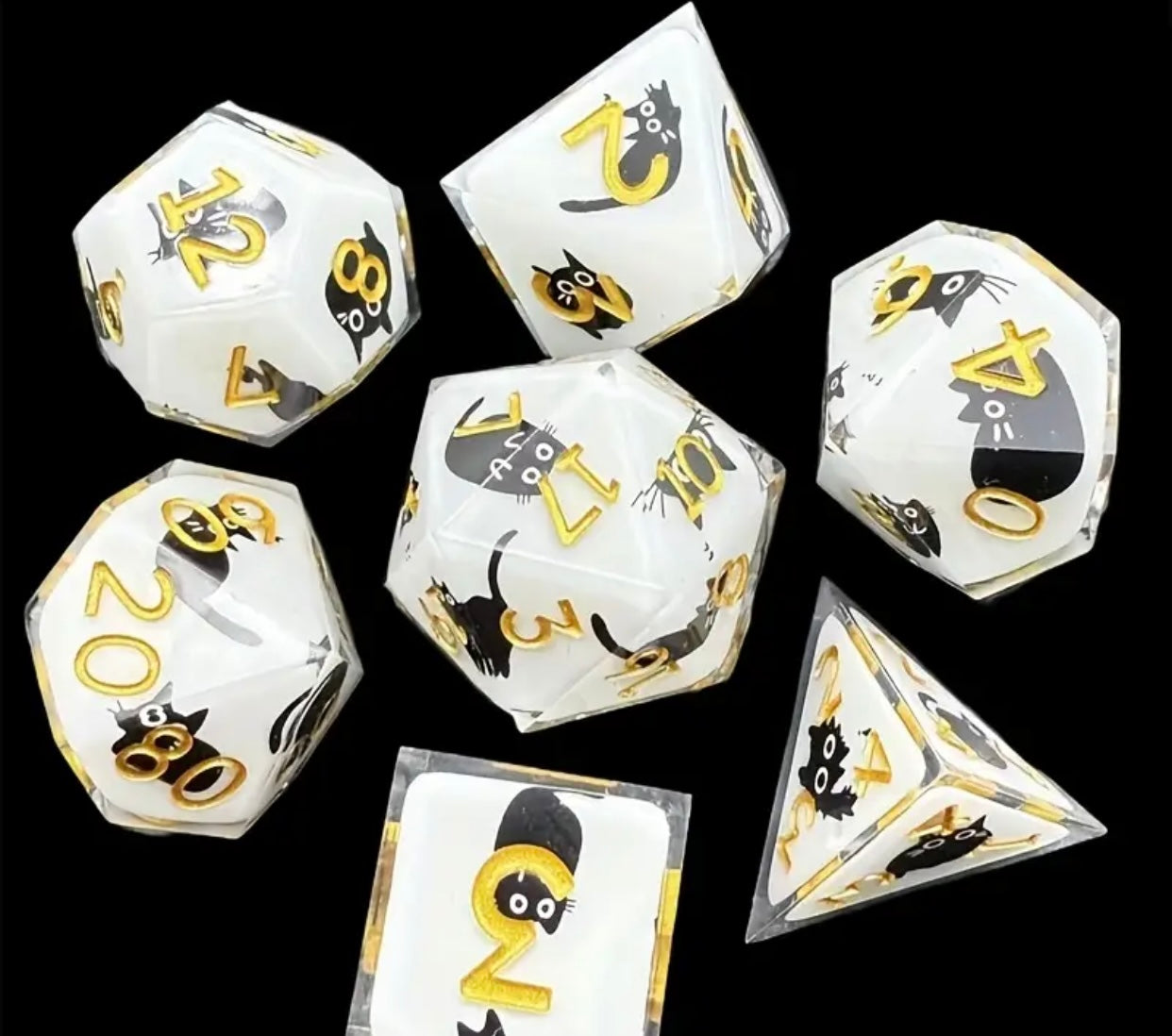 7PCS SET OF BLACK CAT DICE