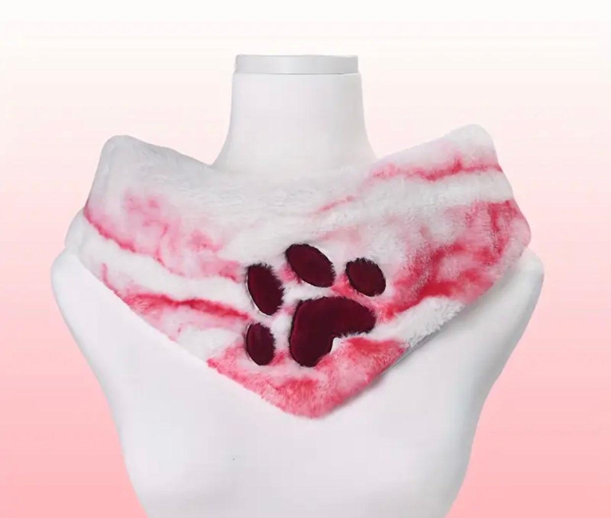 CUTE PAW SCARF RED