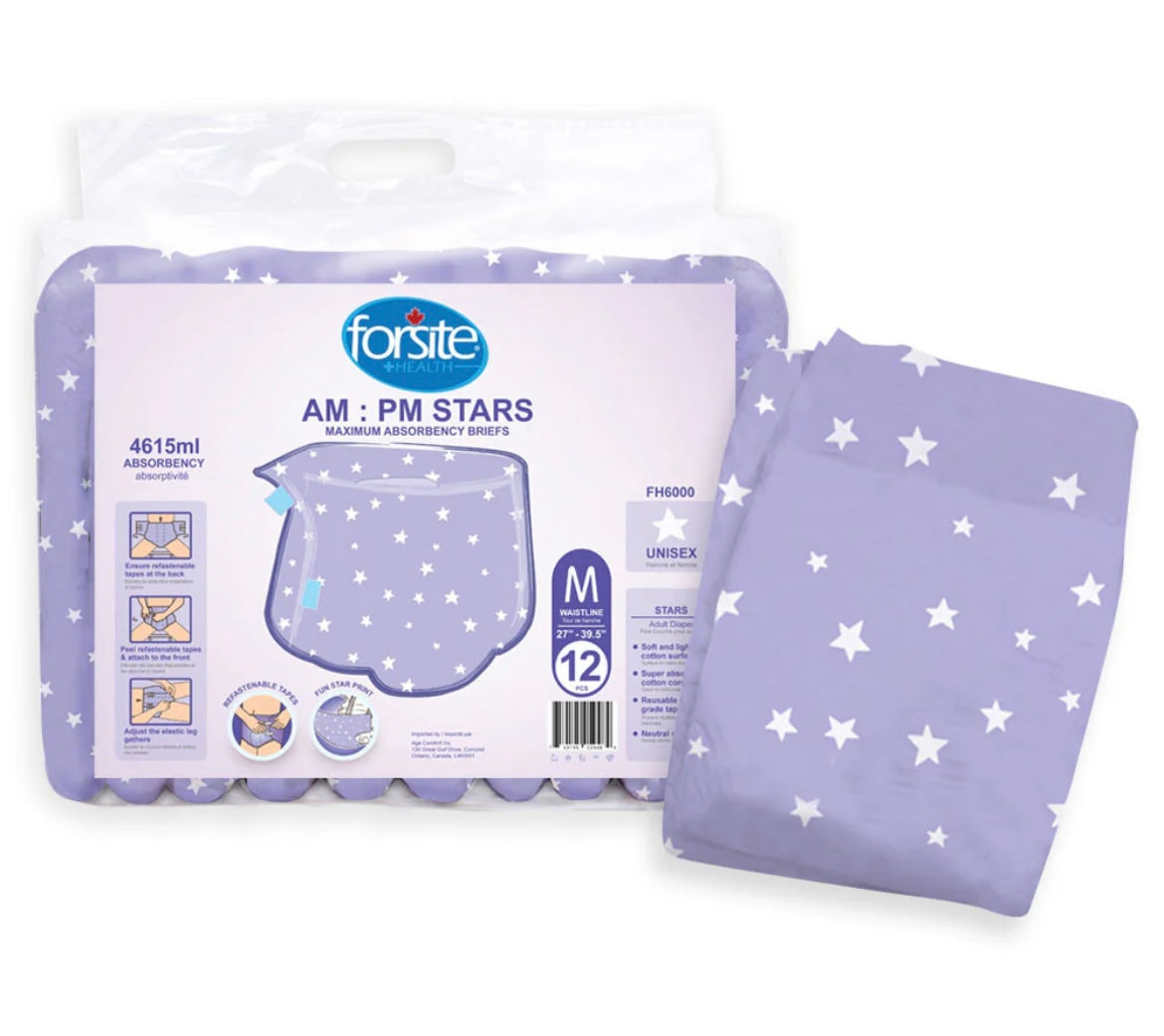 ABDL ADULT DIAPER FS AM PM STARS SINGLE