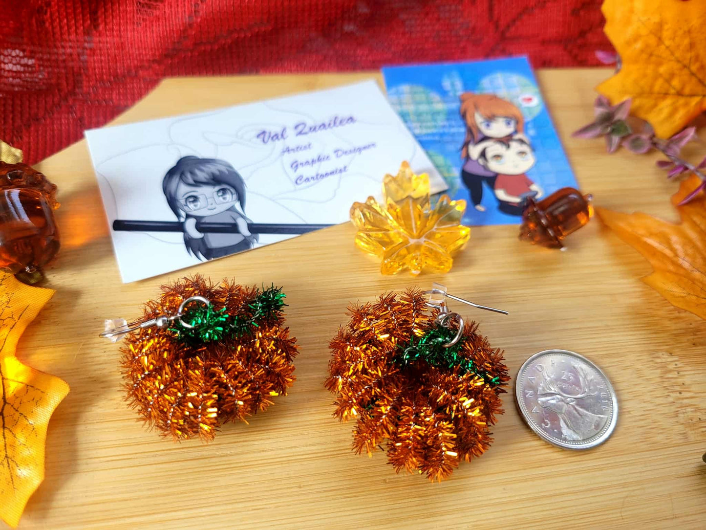 TINSEL PUMPKIN EARRINGS
